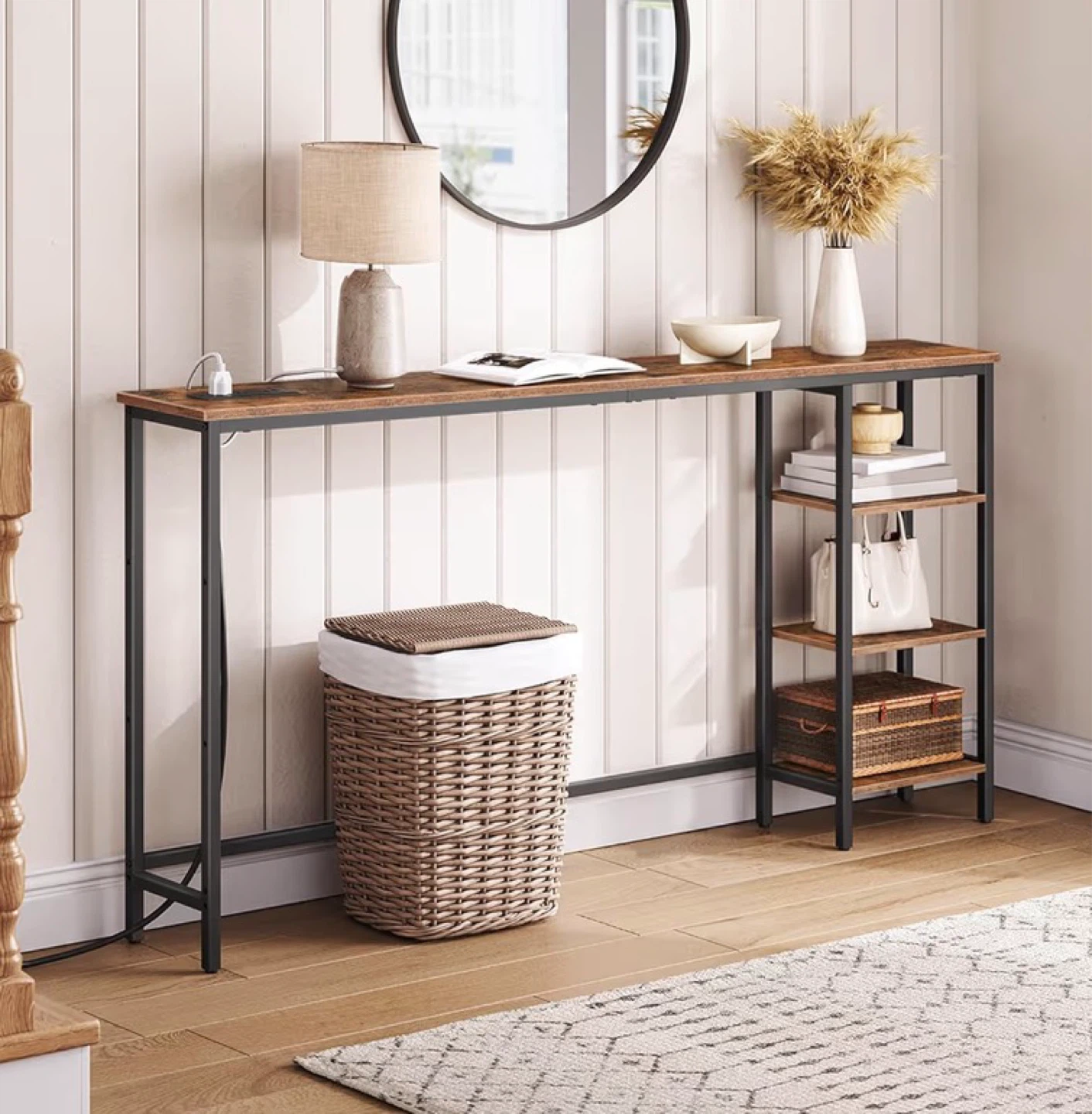 HOOBRO Console Table with Power Outlet, 63" - photo 2