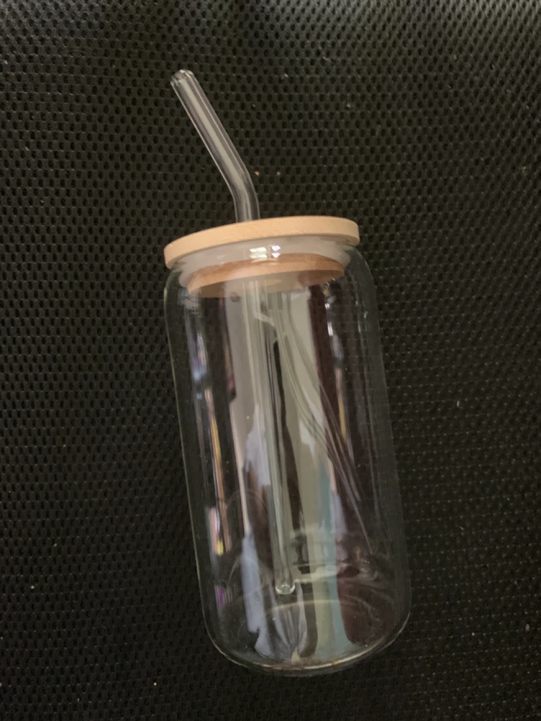 ⚽ Glass Tumbler with Bamboo Lid and Straw