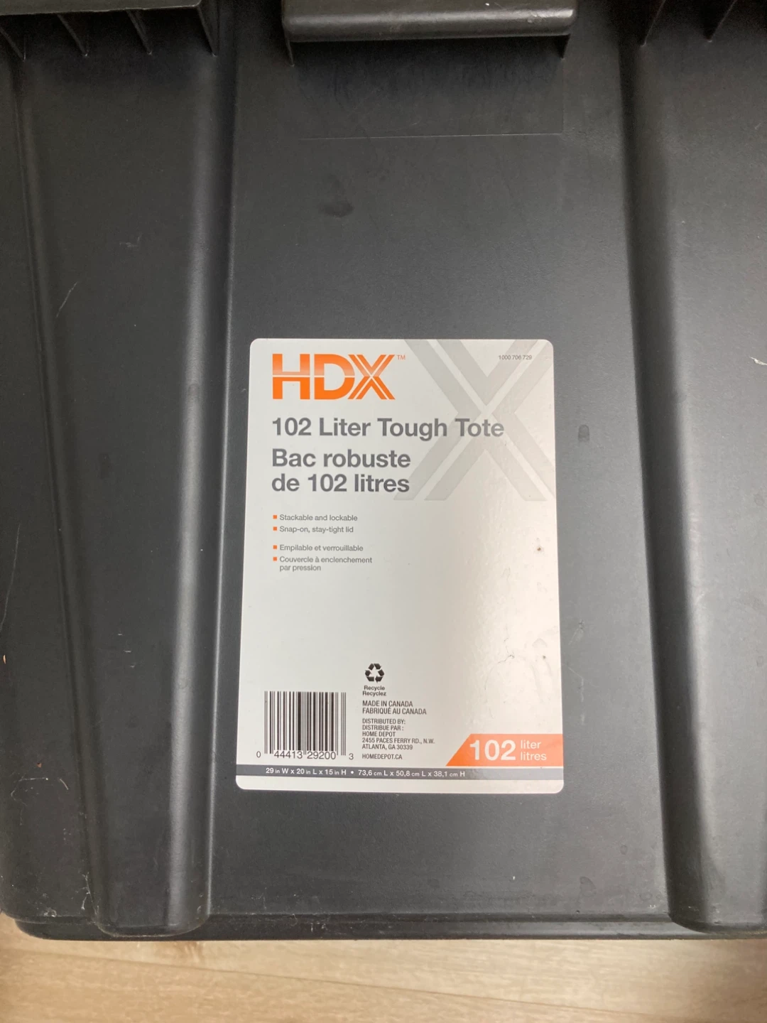 HDX 102 Liter Tough Tote Storage Bin - photo 2