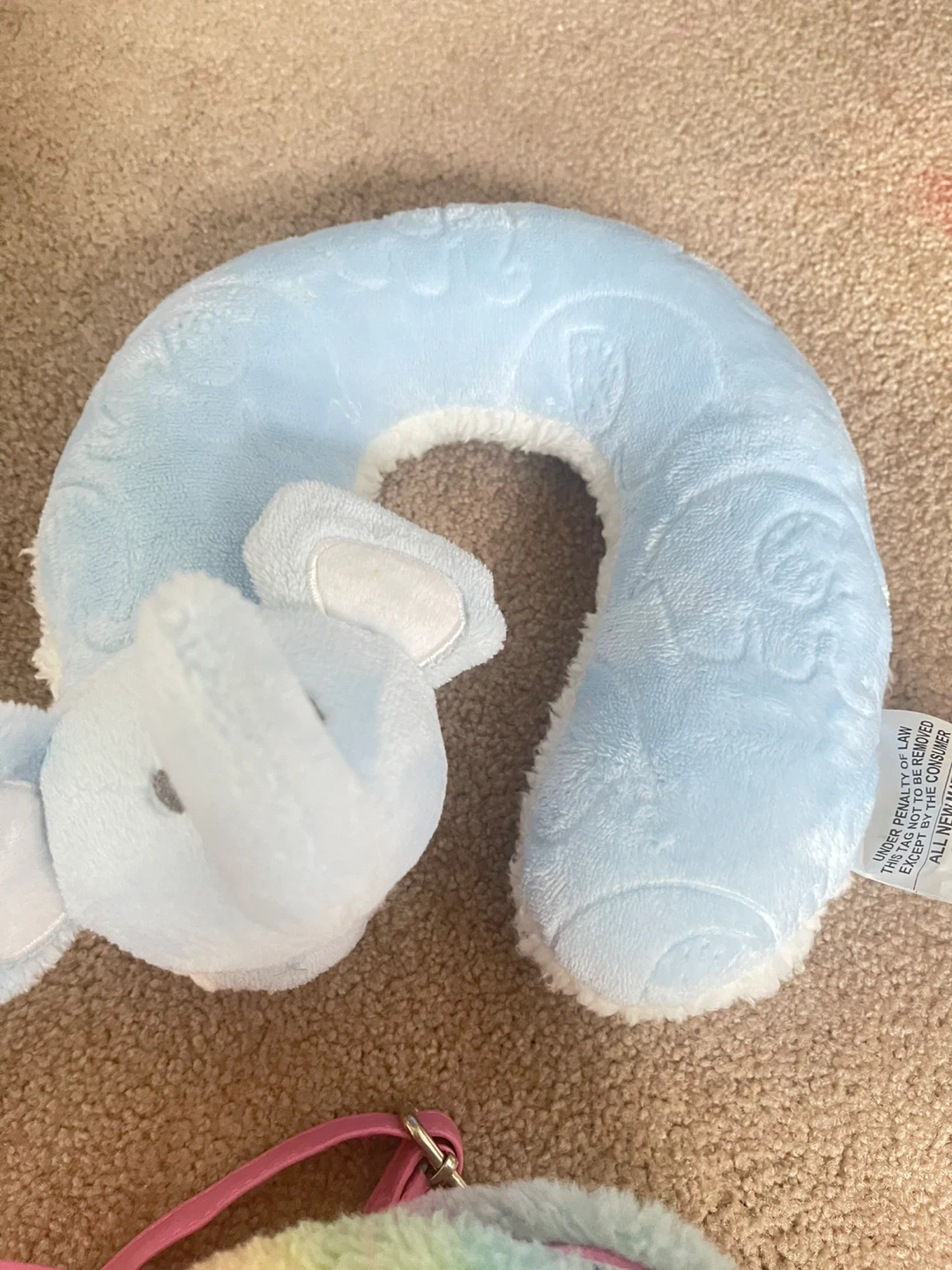 Light Blue Elephant Baby Neck Pillow