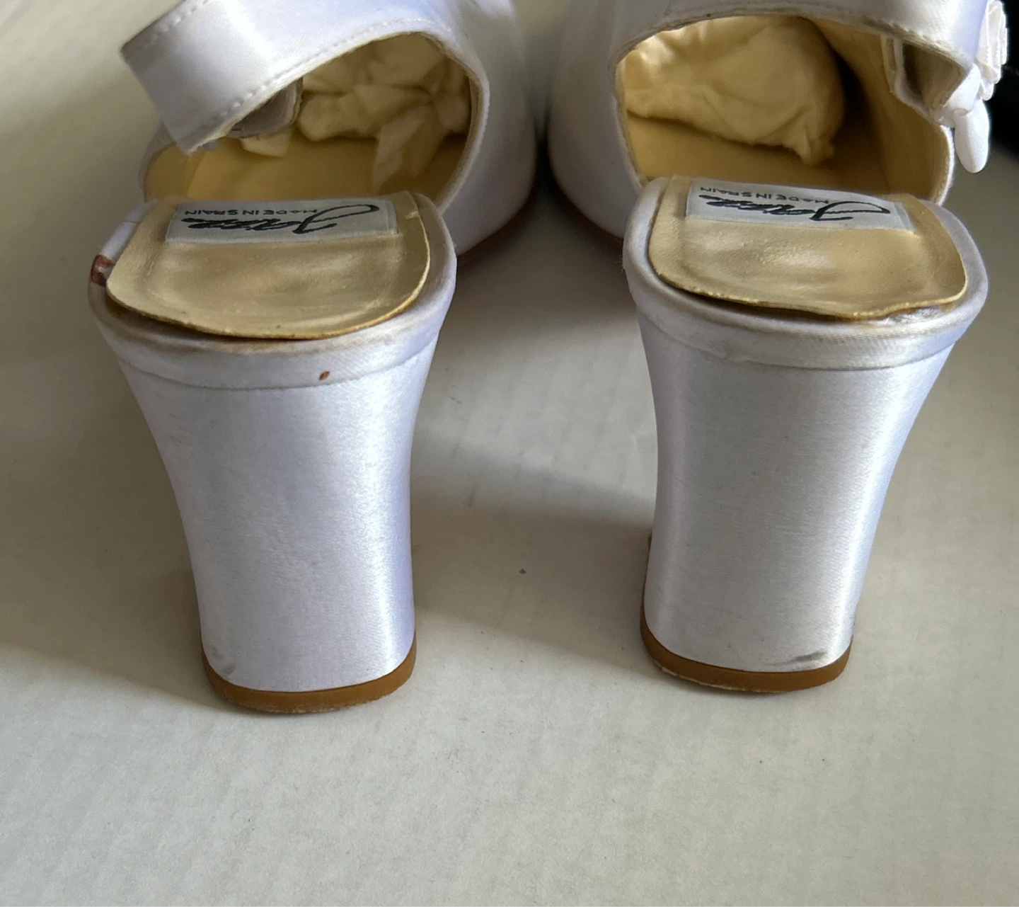 ⚽️White Satin Slingback Heels - Jazz - photo 2