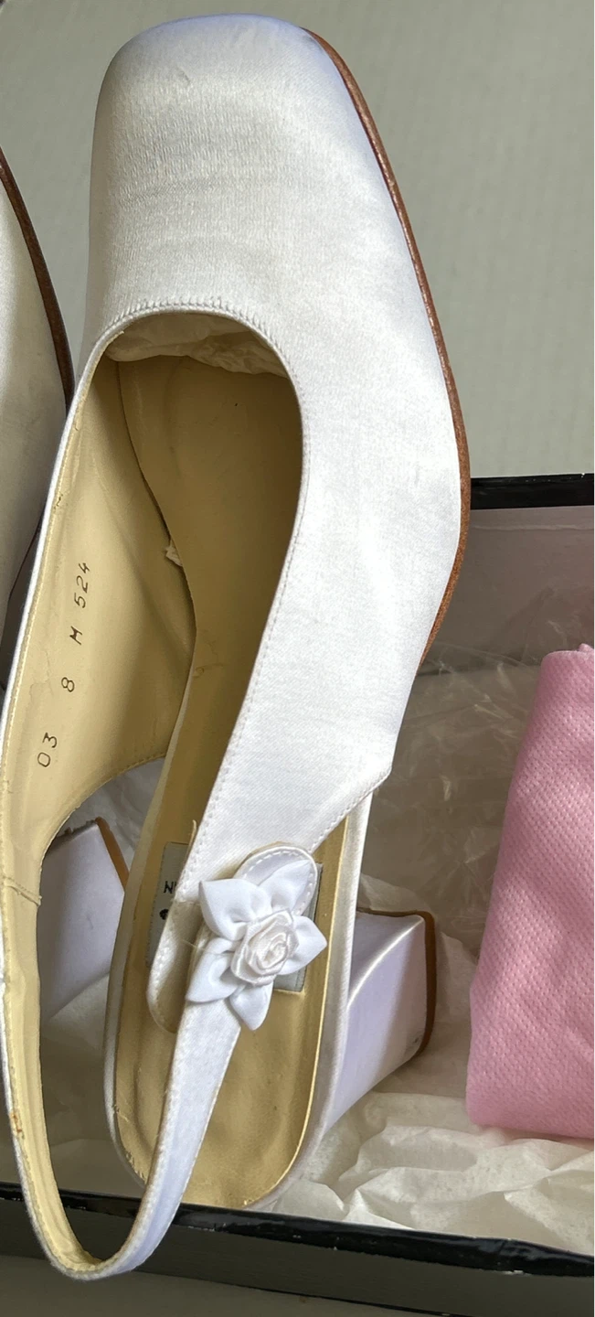 ⚽️White Satin Slingback Heels - Jazz - photo 4