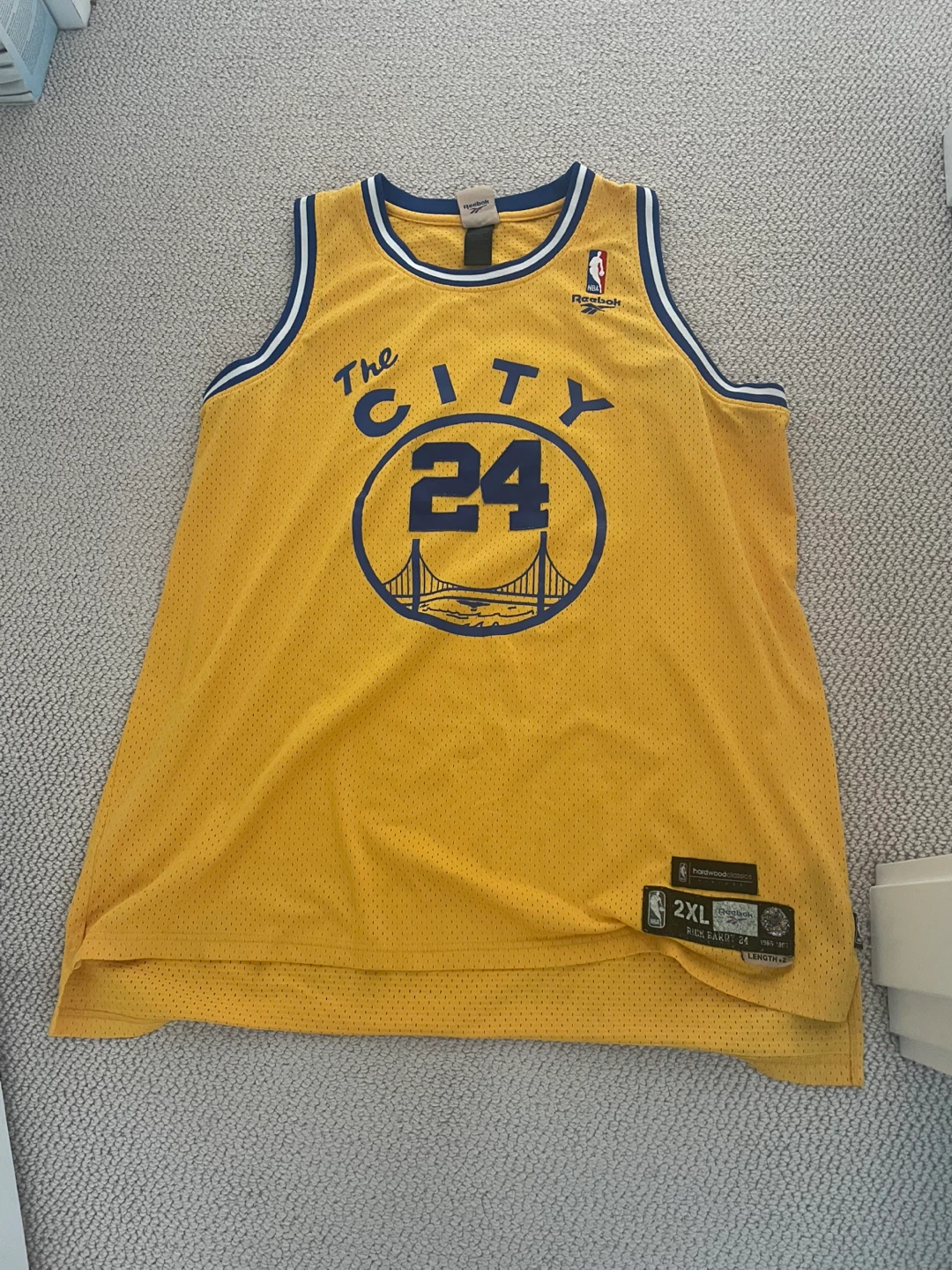 Reebok Rick Barry Warriors jersey