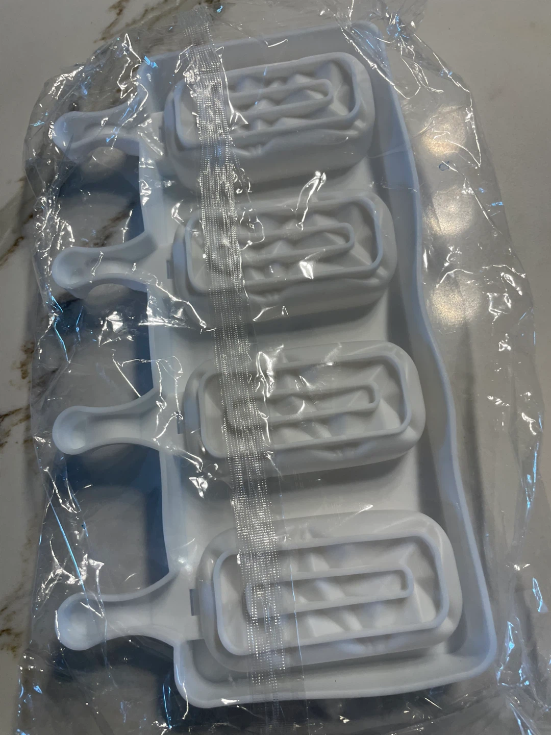 White 4-Cavity Popsicle Mold ⚽️
