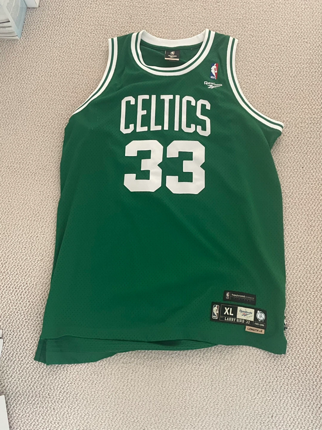 Reebok Larry Bird Boston Celtics Jersey #33 XL