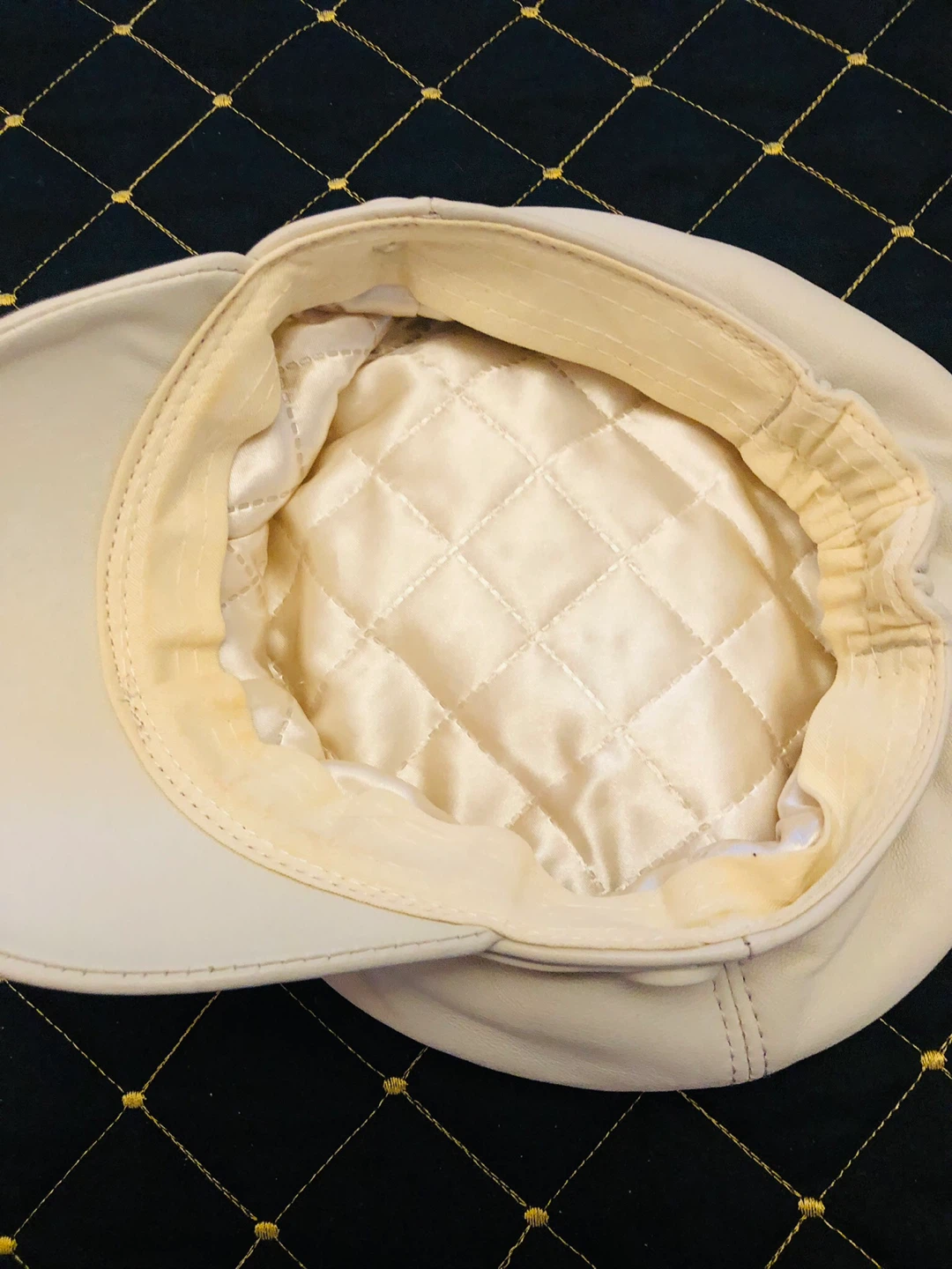 Brand new leather  creamy Newsboy Cap unisex - photo 4
