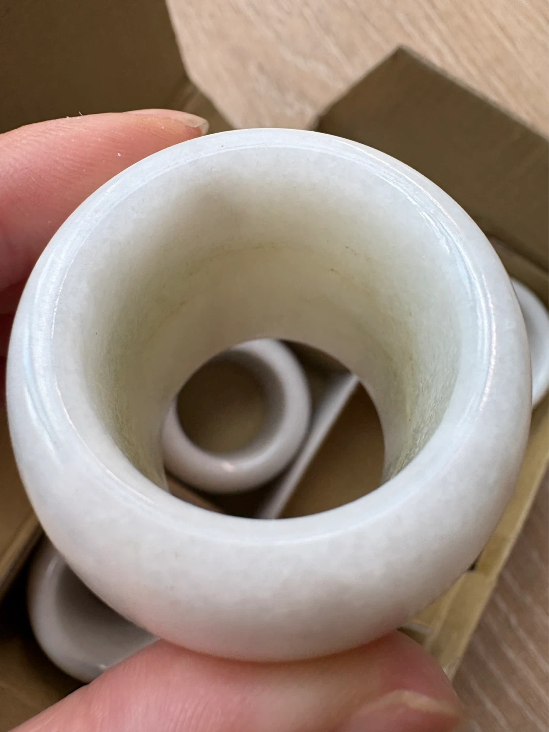 Set of 6 White Marble Napkin Rings - photo 4