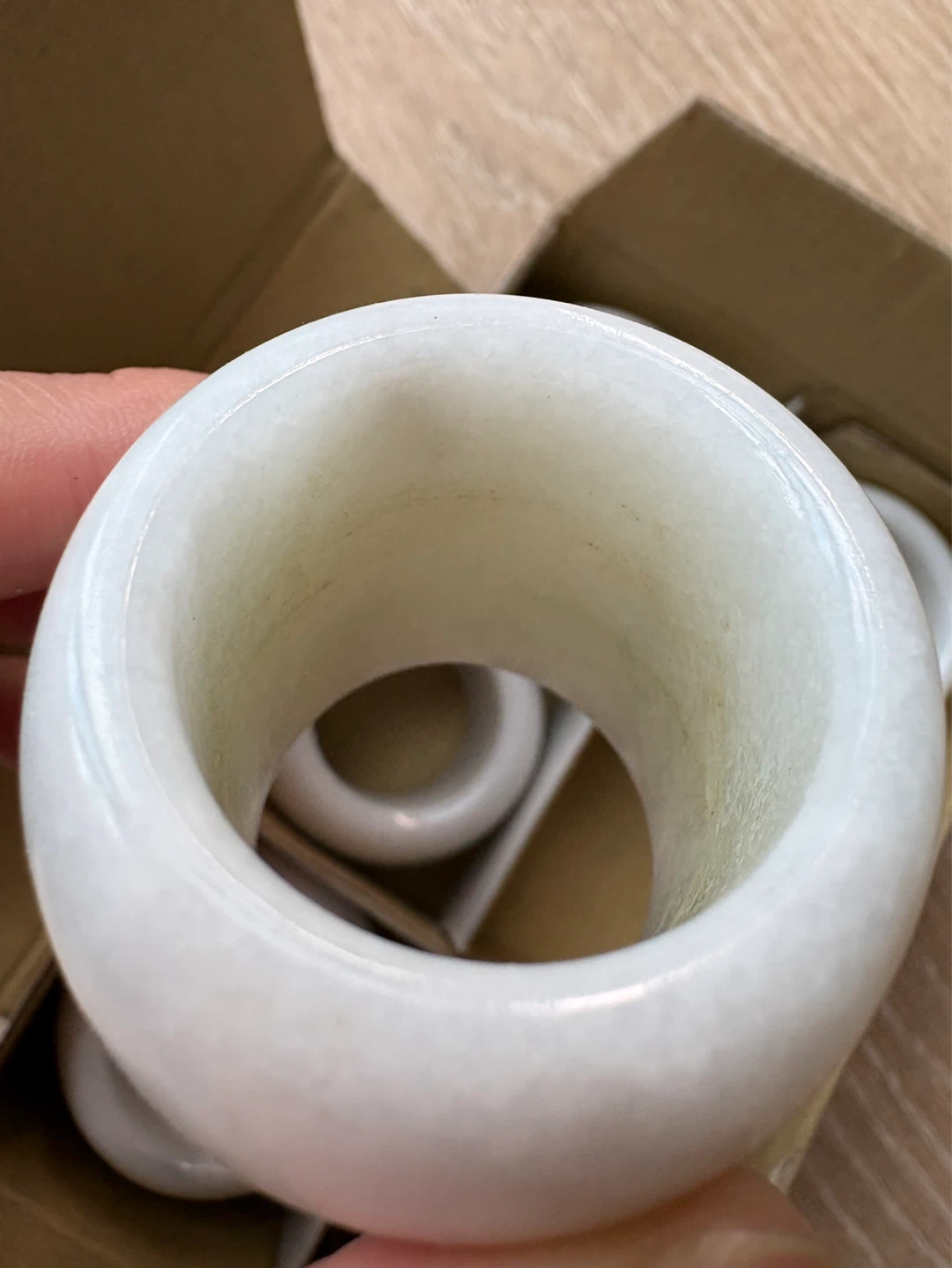 Set of 6 White Marble Napkin Rings - photo 5