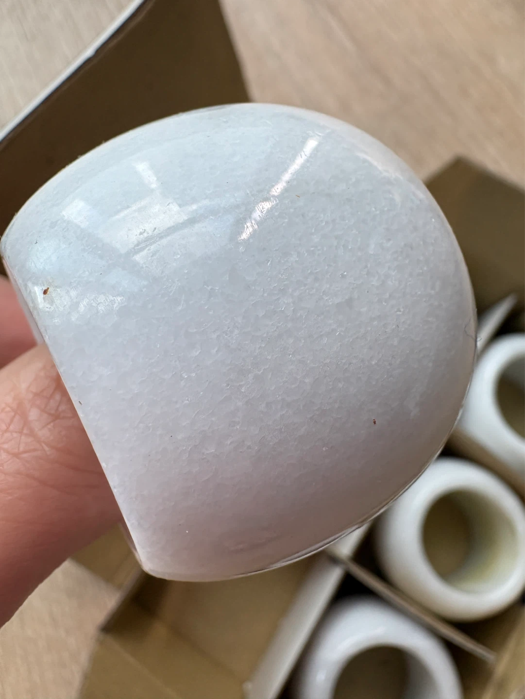 Set of 6 White Marble Napkin Rings - photo 2