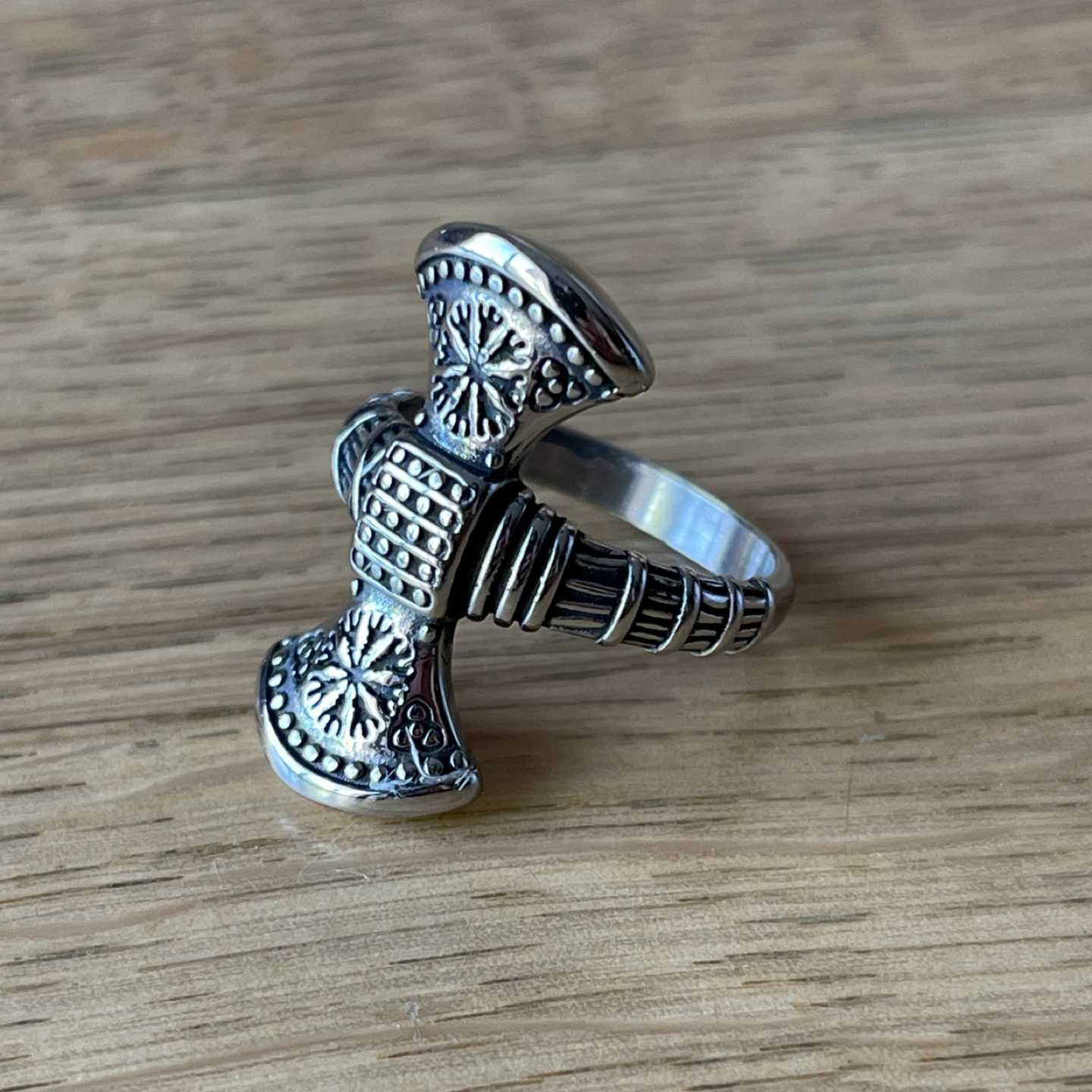 Viking Axe Stainless Steel Ring (size 12) - photo 3