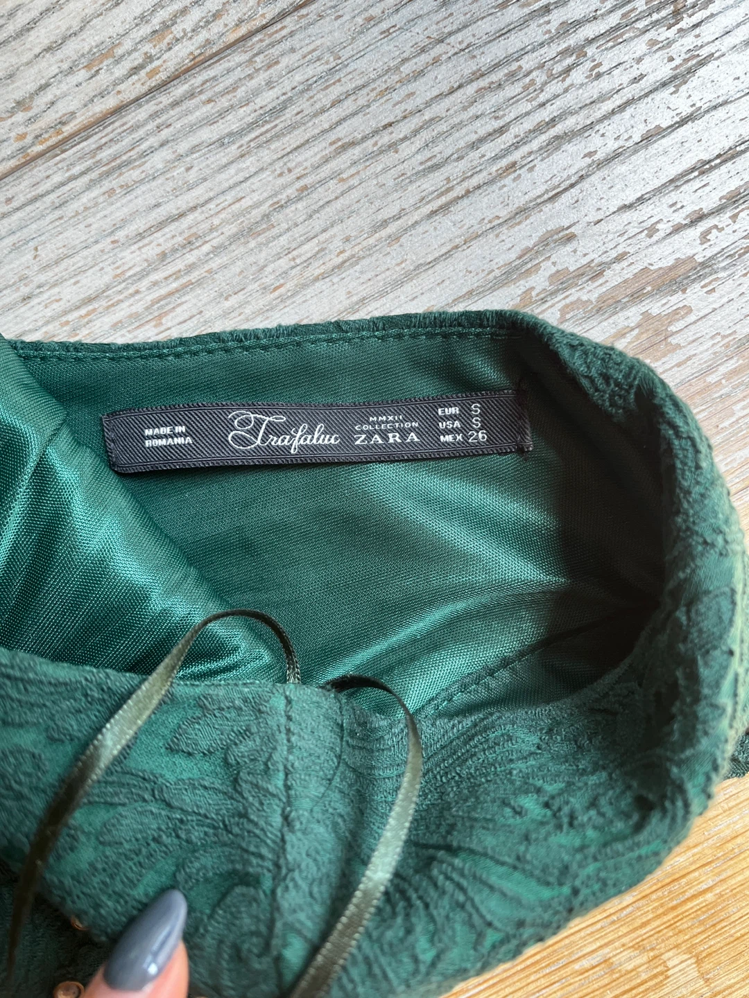 Zara Green Lace Textured Dress- Size S⚽️ - photo 4