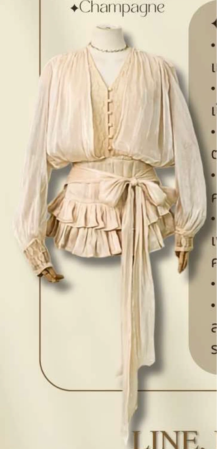 Starlight Set Champagne Blouse and Shorts
