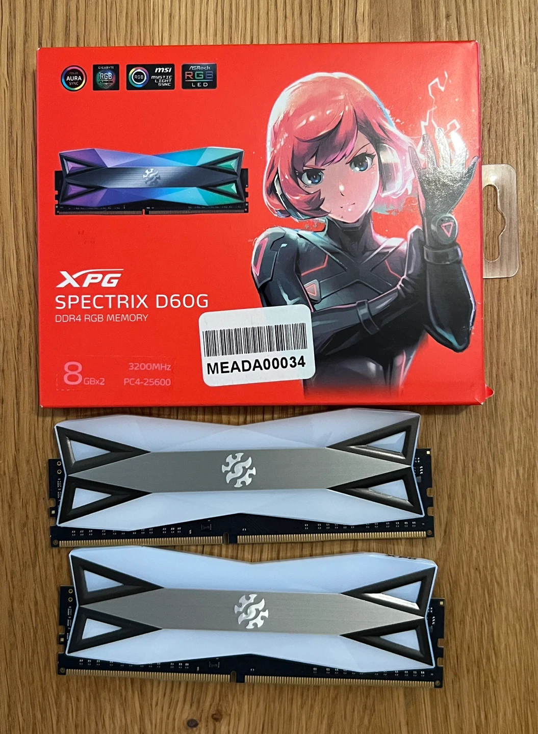 XPG Spectrix D60G DDR4 RGB Memory 16GB (2x8GB) 3200MHz
