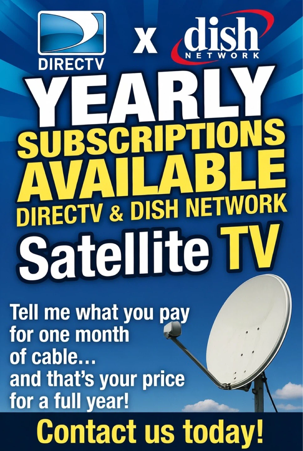 DIRECTV and dish network satellite
