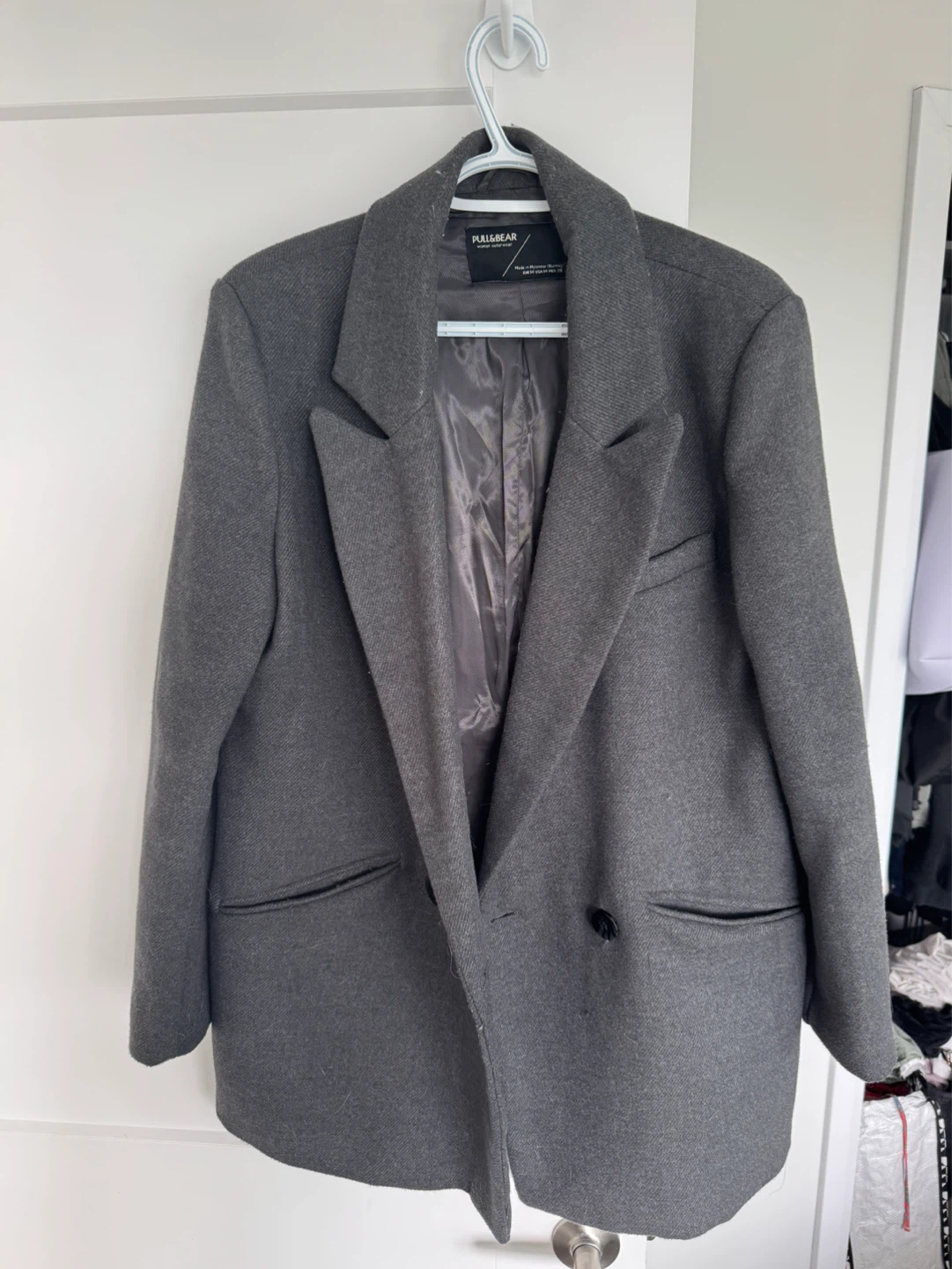 Pull & Bear Grey Wool Blend Blazer Jacket - photo 2