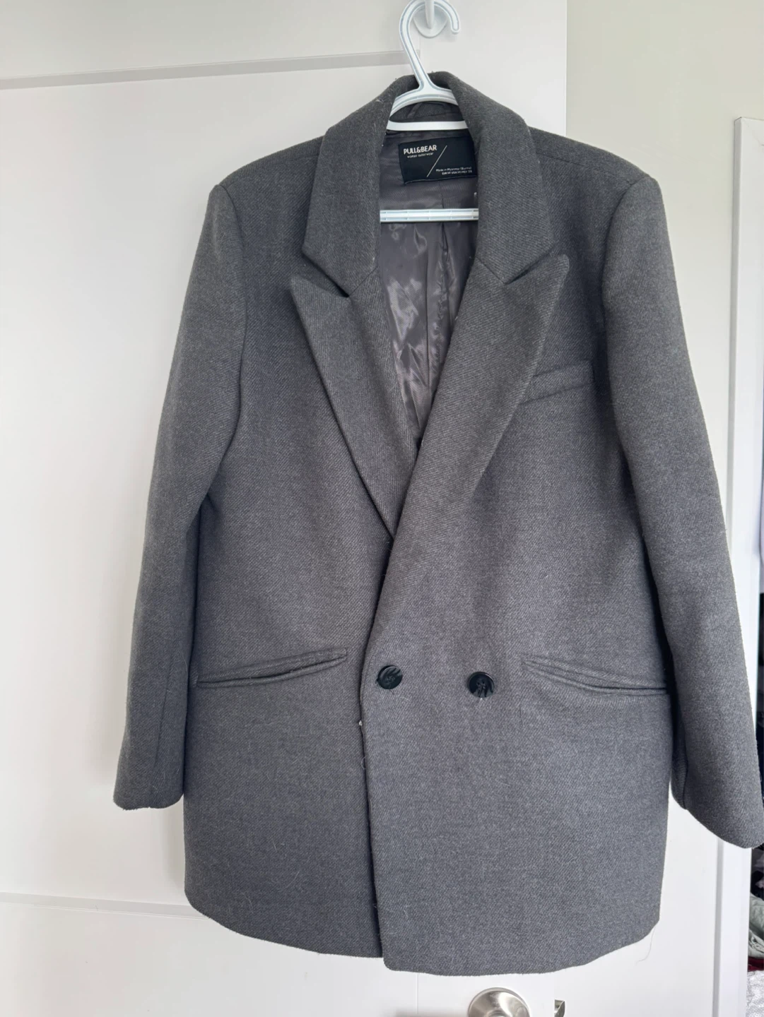 Pull & Bear Grey Wool Blend Blazer Jacket - photo 3