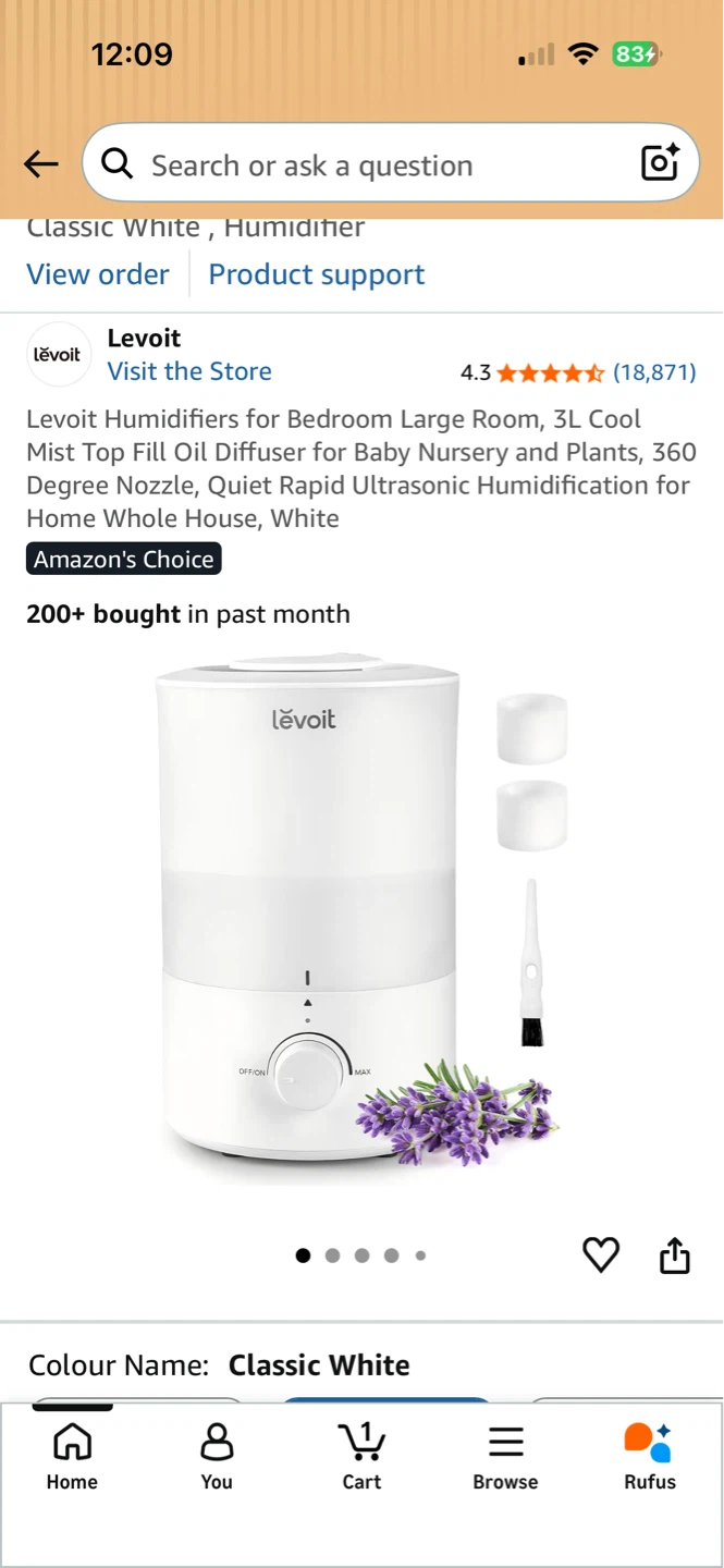 Levoit Classic White Humidifier