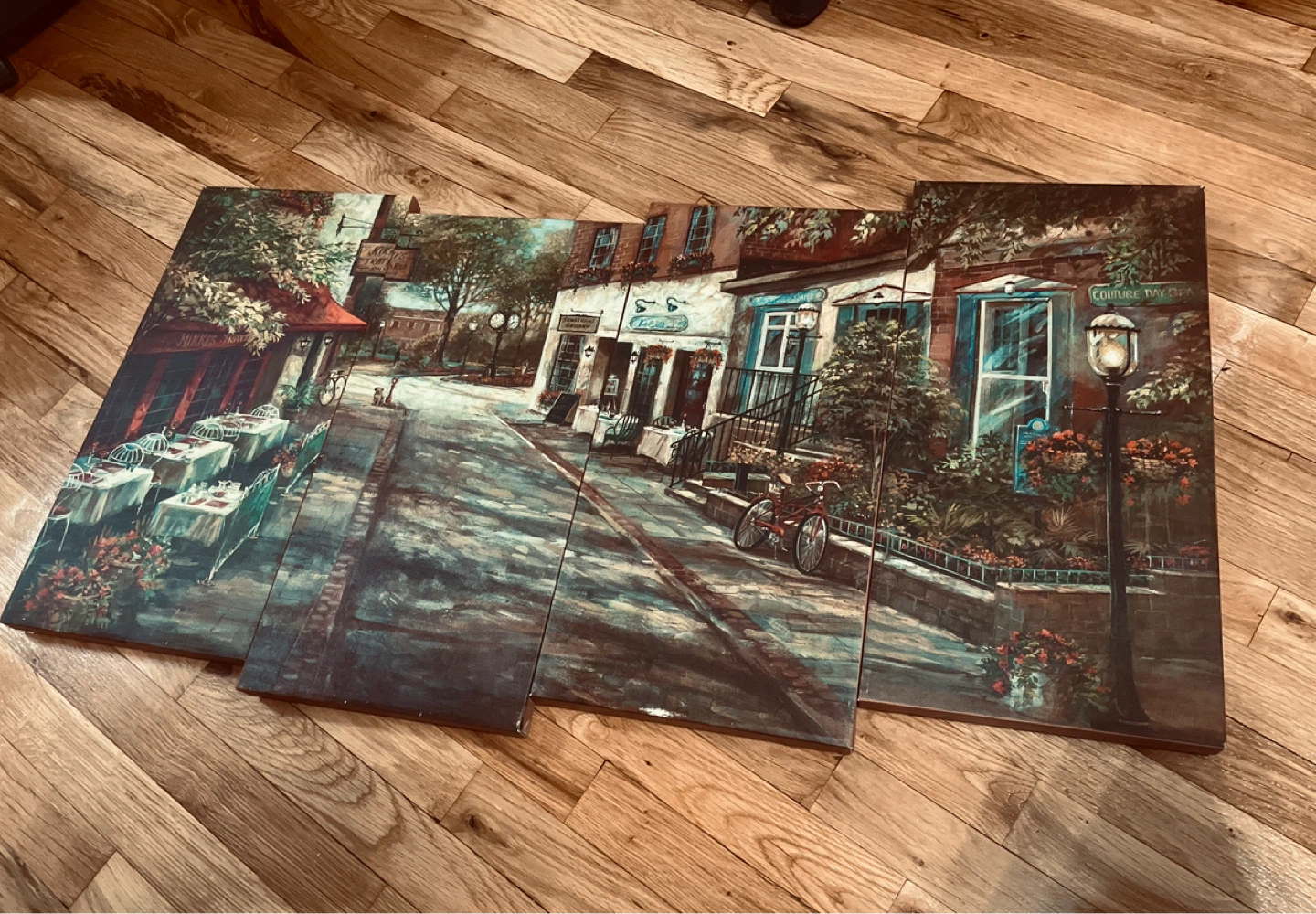 3-Panel Canvas Wall Art Street Scene