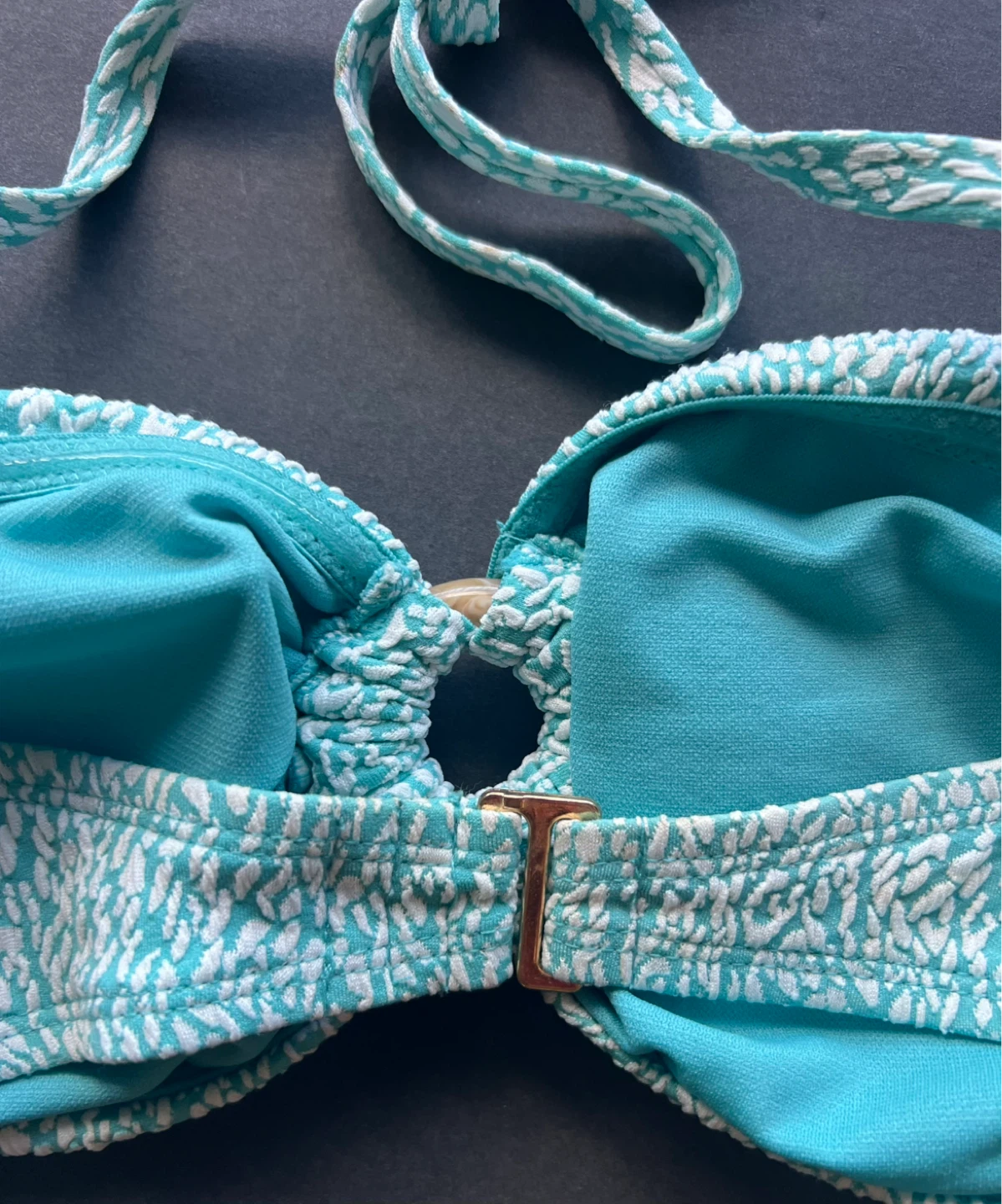 Time and Tru Turquoise White Print Bikini Top⚽️ - photo 5