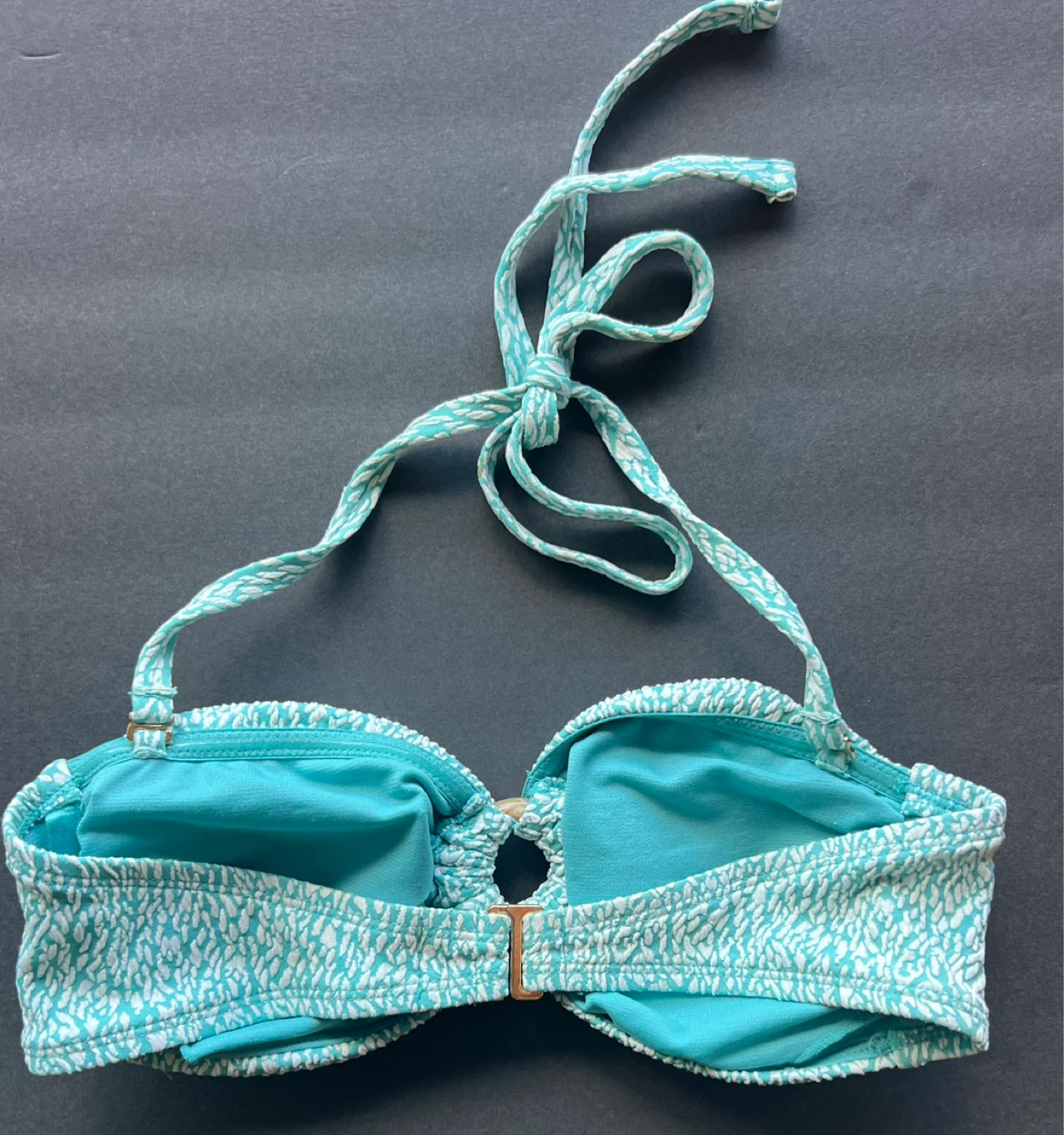 Time and Tru Turquoise White Print Bikini Top⚽️ - photo 3