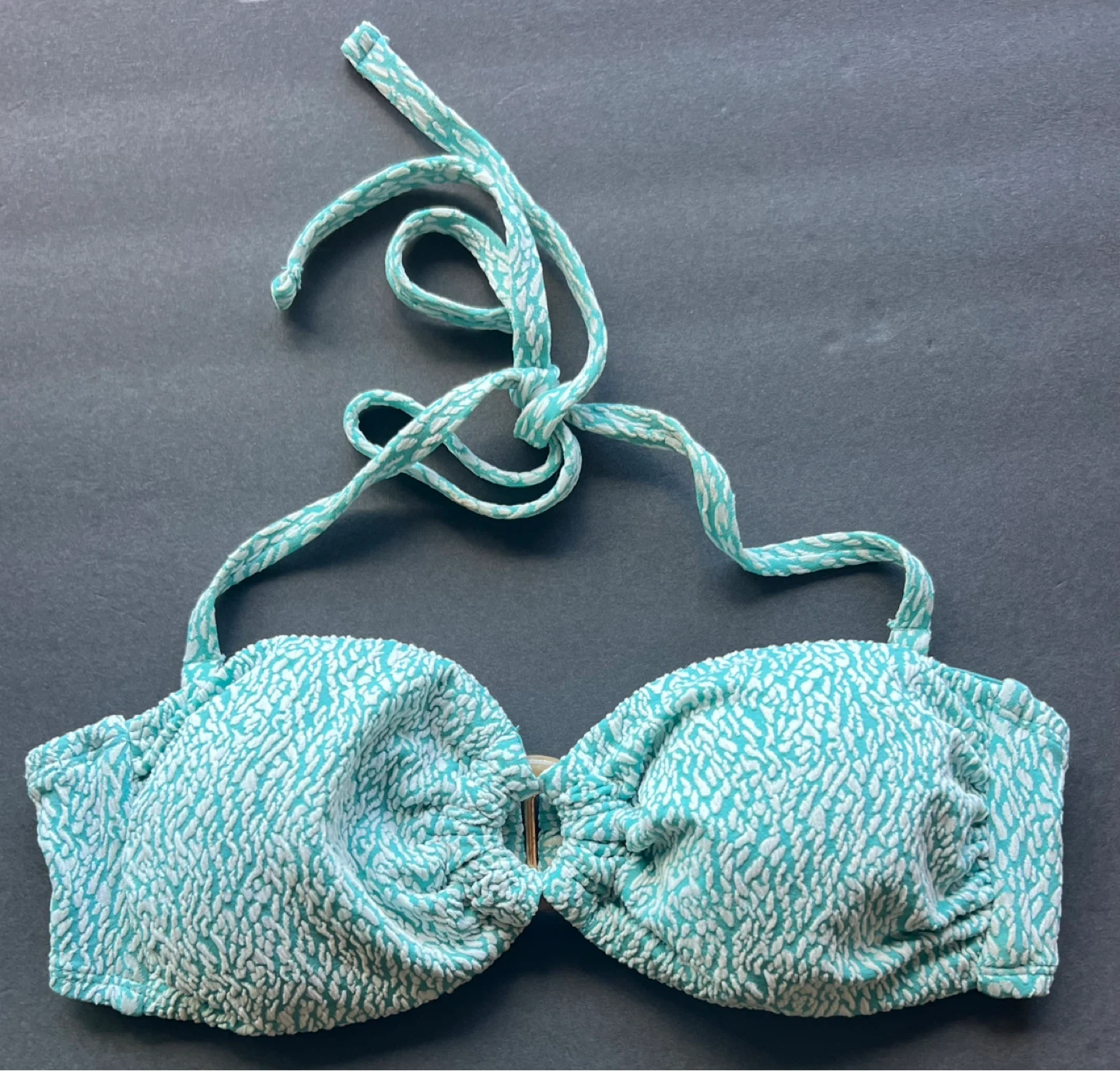 Time and Tru Turquoise White Print Bikini Top⚽️ - photo 2