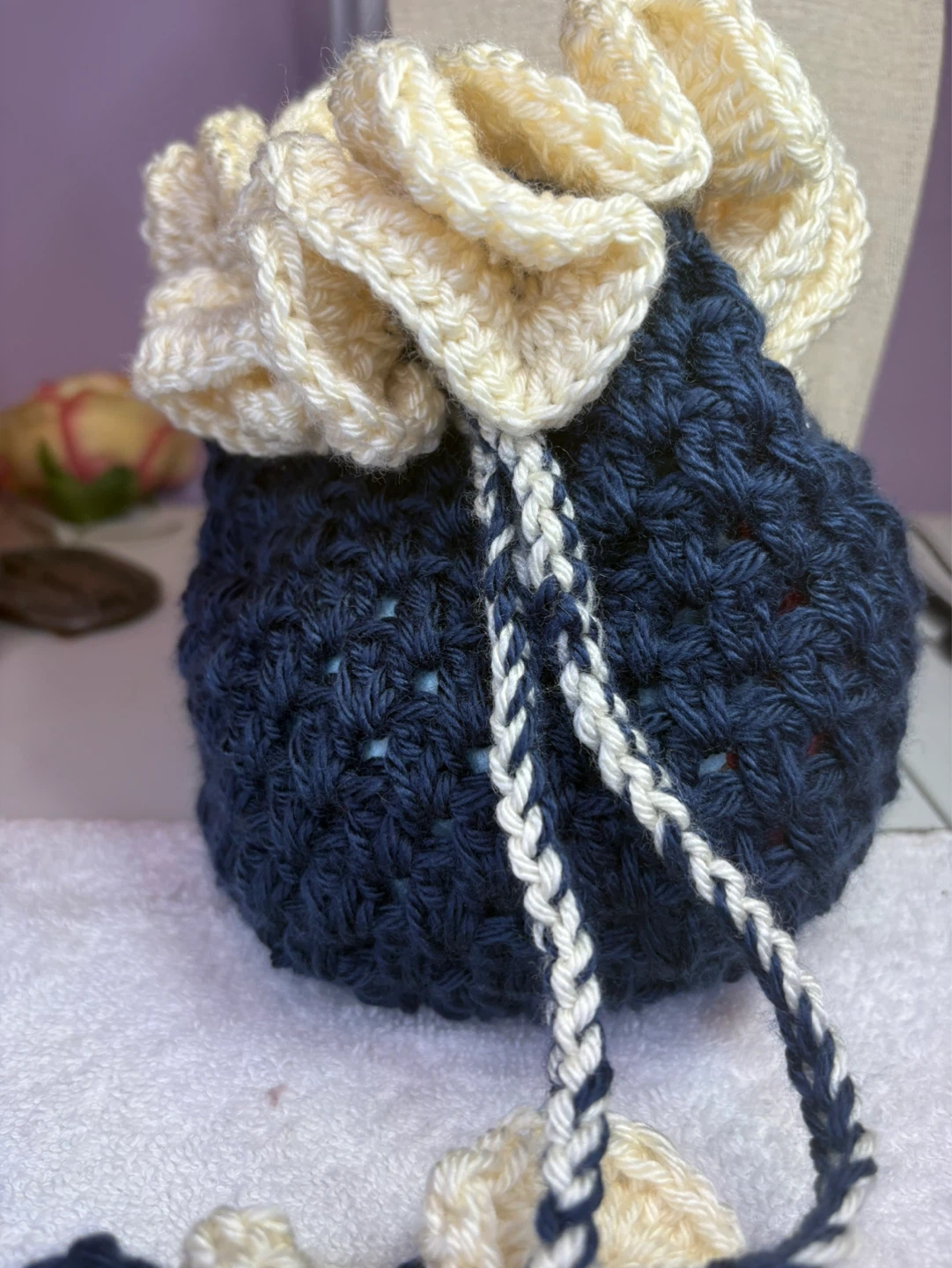 Hand-Crocheted Drawstring Pouch - photo 5