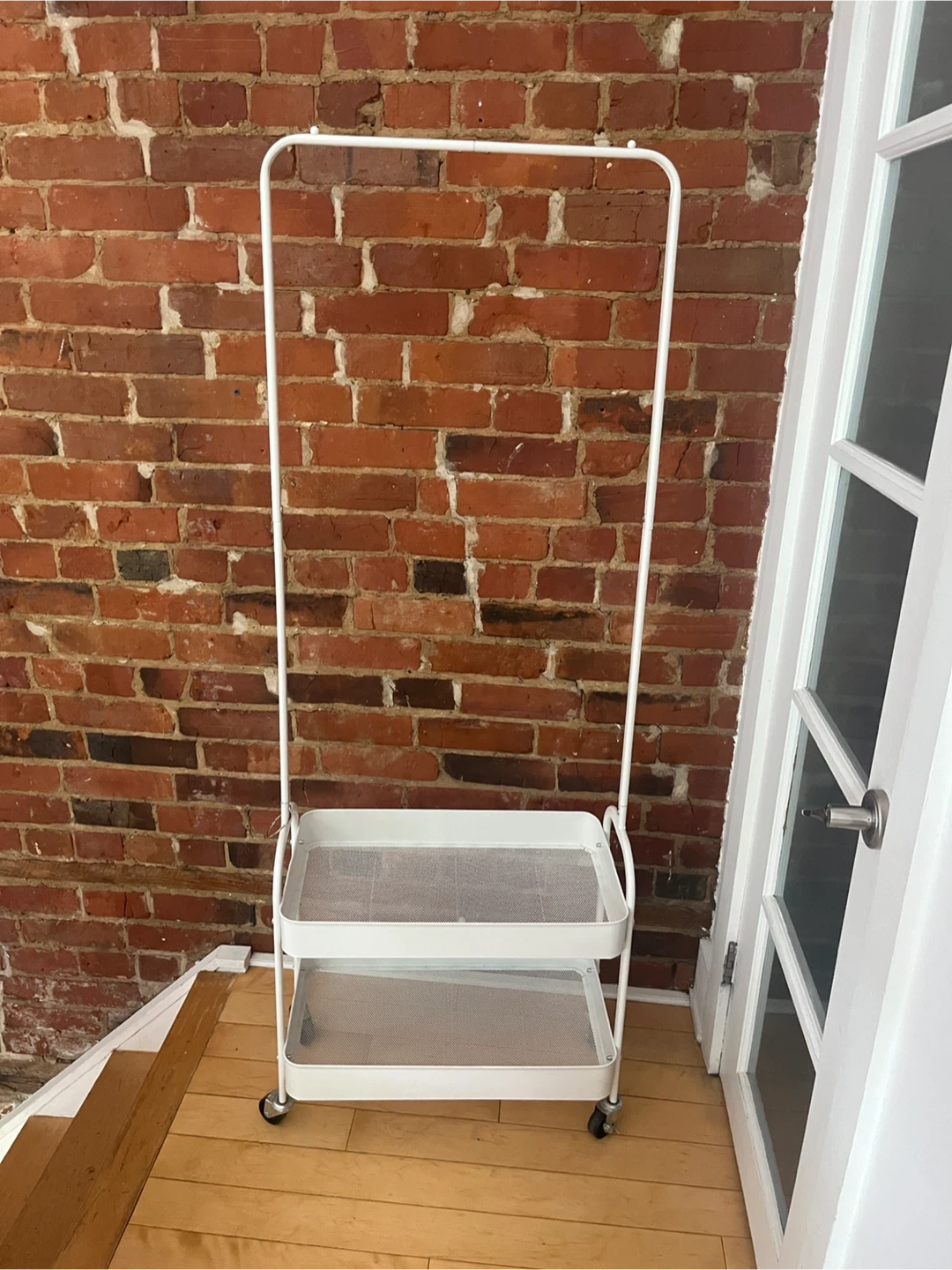 White Clothing Rack / Rolling Storage Cart