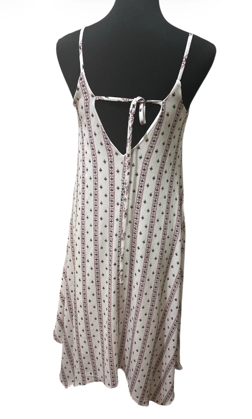 Aqua Women's White Patterned Asymmetrical Hem Cami Dress Size S - photo 2