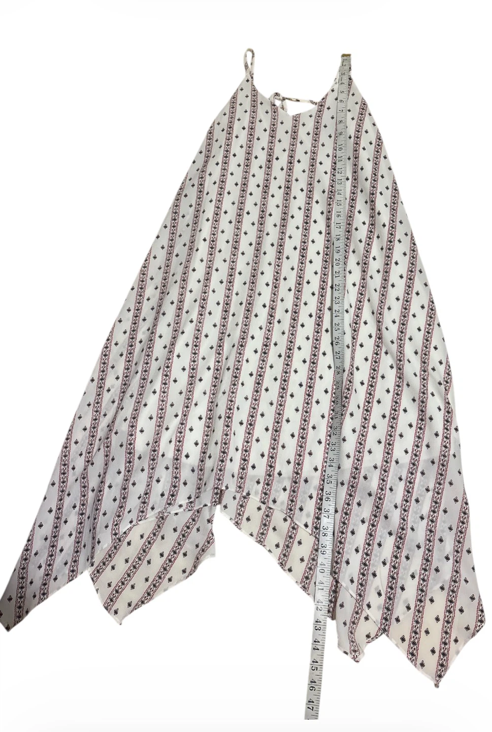 Aqua Women's White Patterned Asymmetrical Hem Cami Dress Size S - photo 4