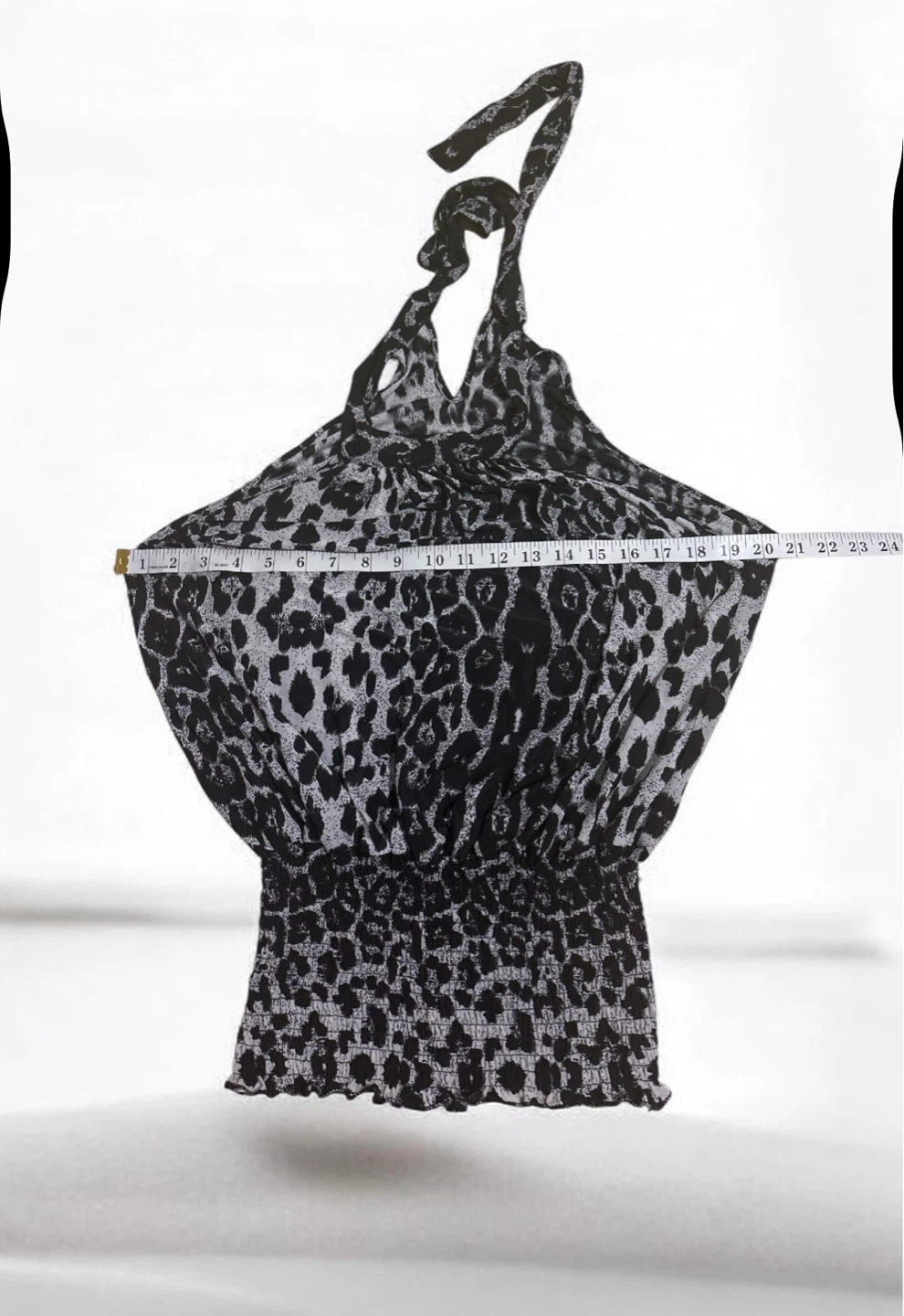 Black & White Leopard Print Halter Top - photo 4