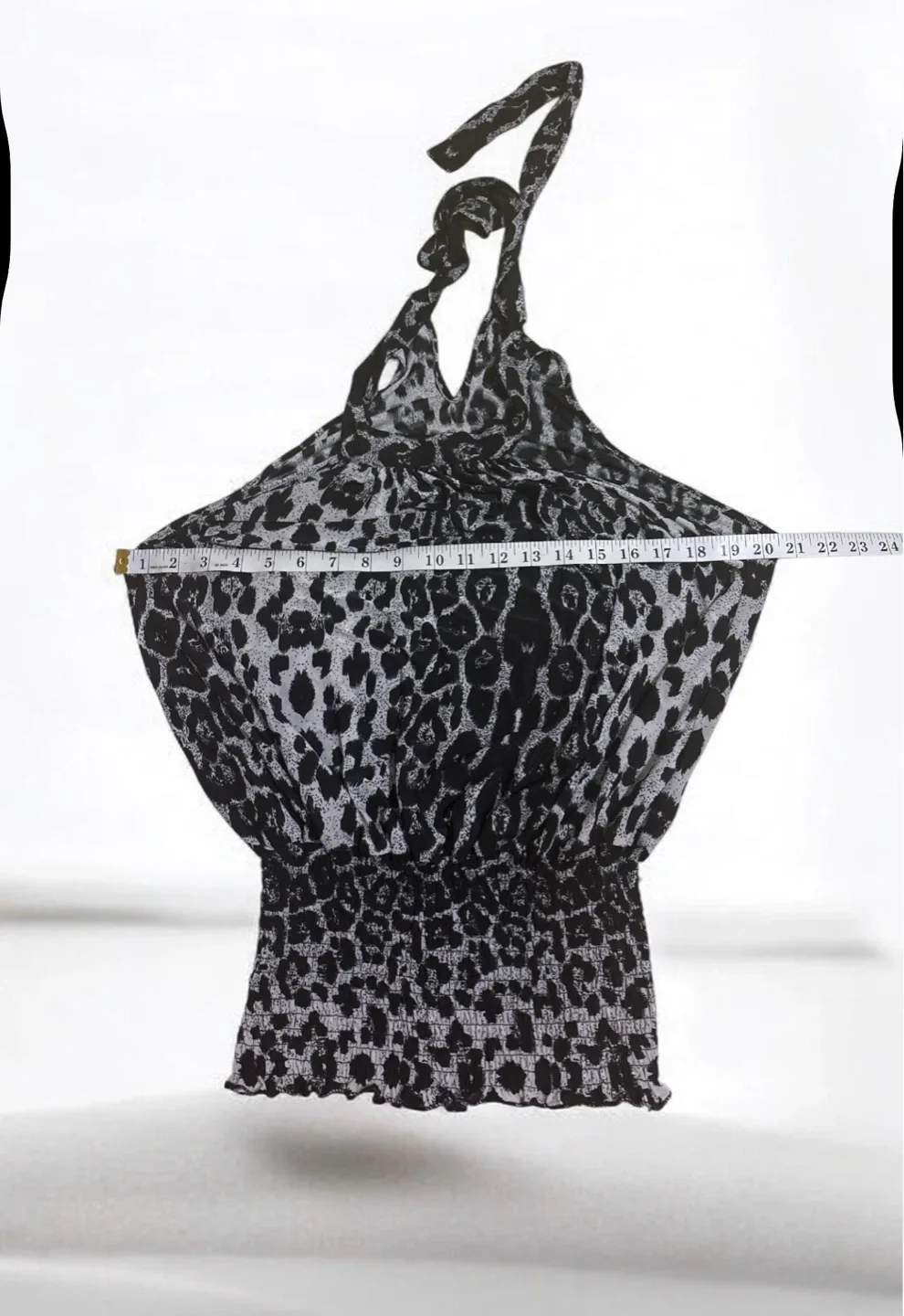 Black & White Leopard Print Halter Top - photo 4