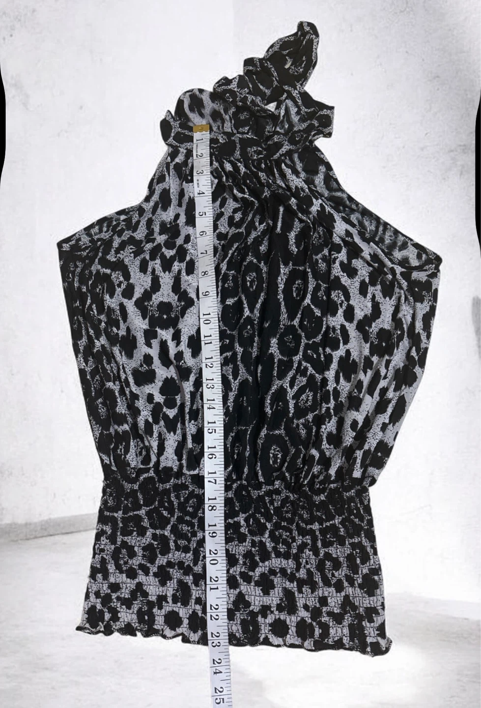 Black & White Leopard Print Halter Top - photo 3