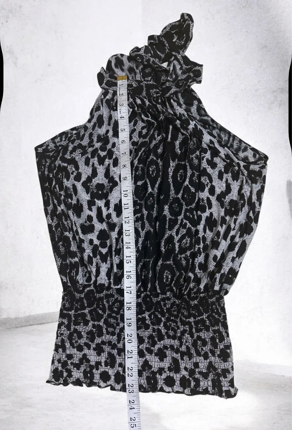 Black & White Leopard Print Halter Top - photo 3