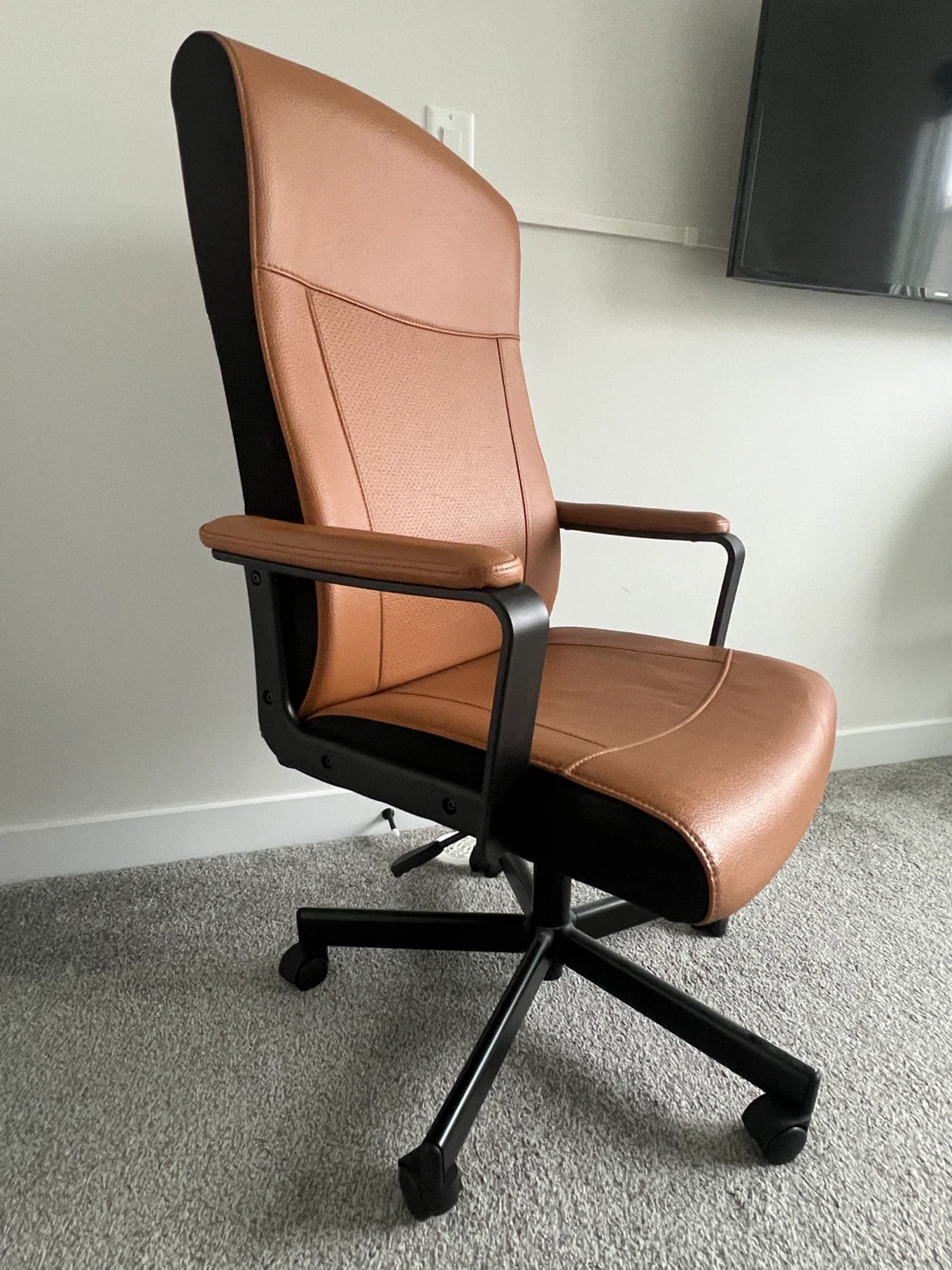 Brown Faux Leather Office Chair - photo 2