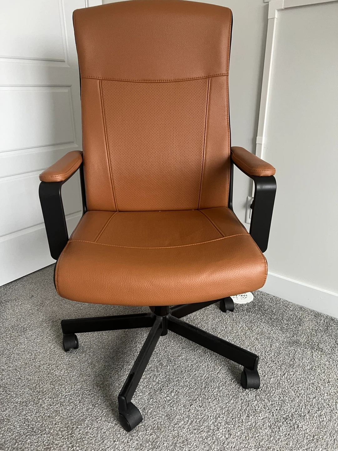 Brown Faux Leather Office Chair