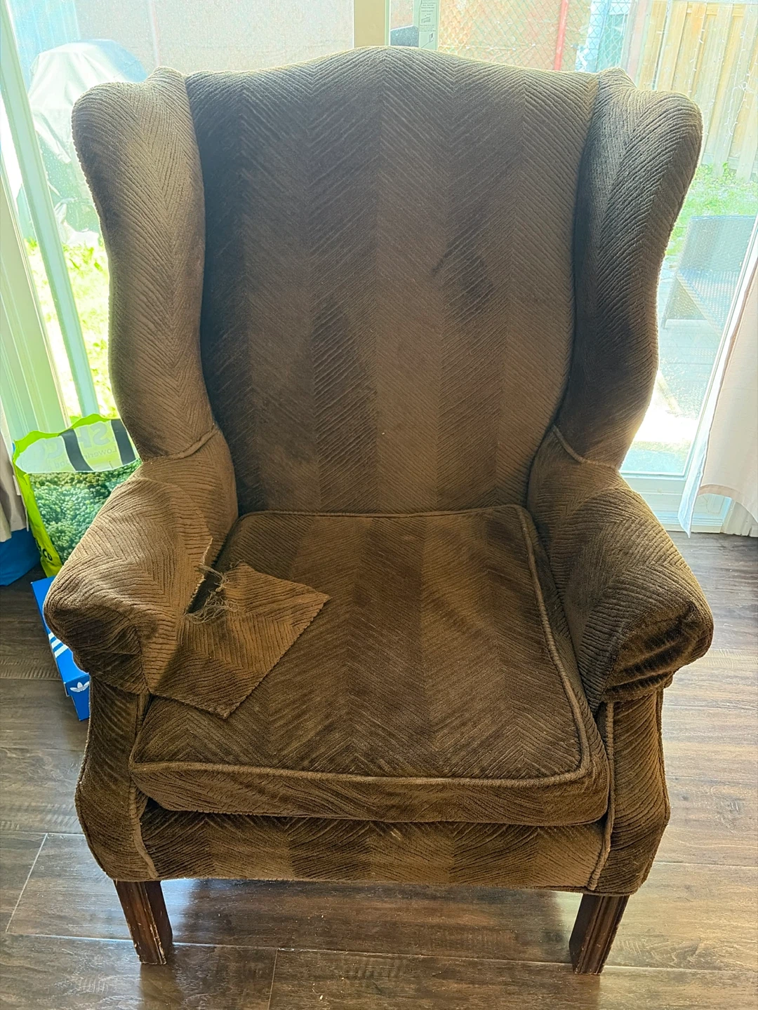 2 Vintage Brown Wingback Armchair - photo 2