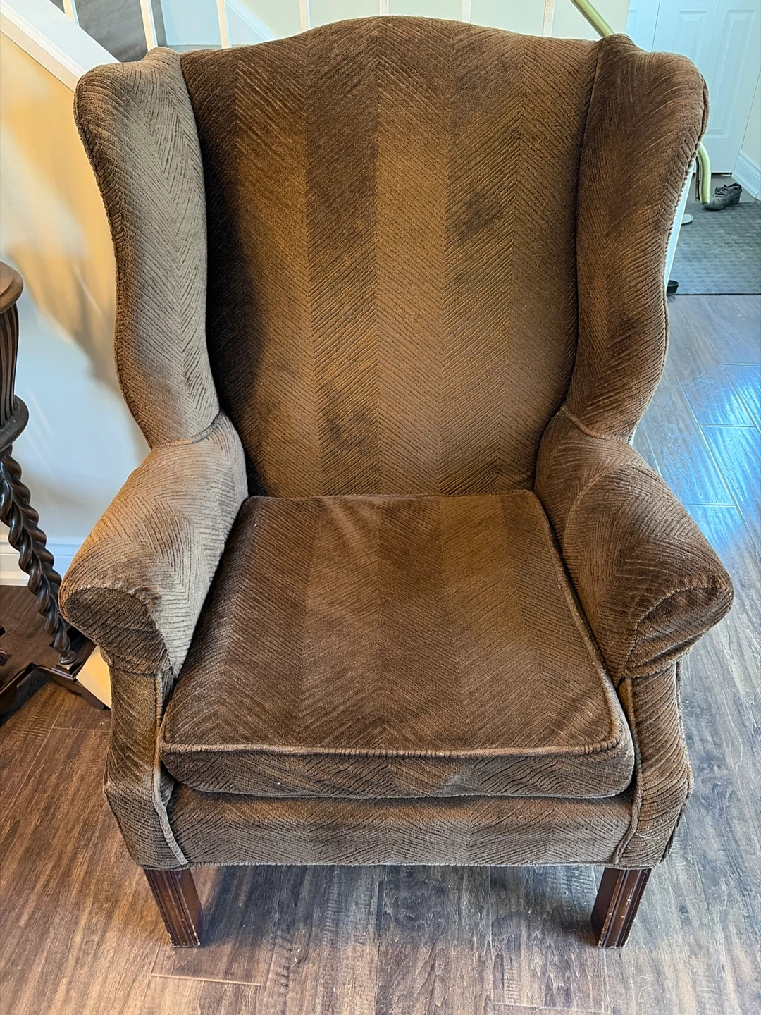2 Vintage Brown Wingback Armchair