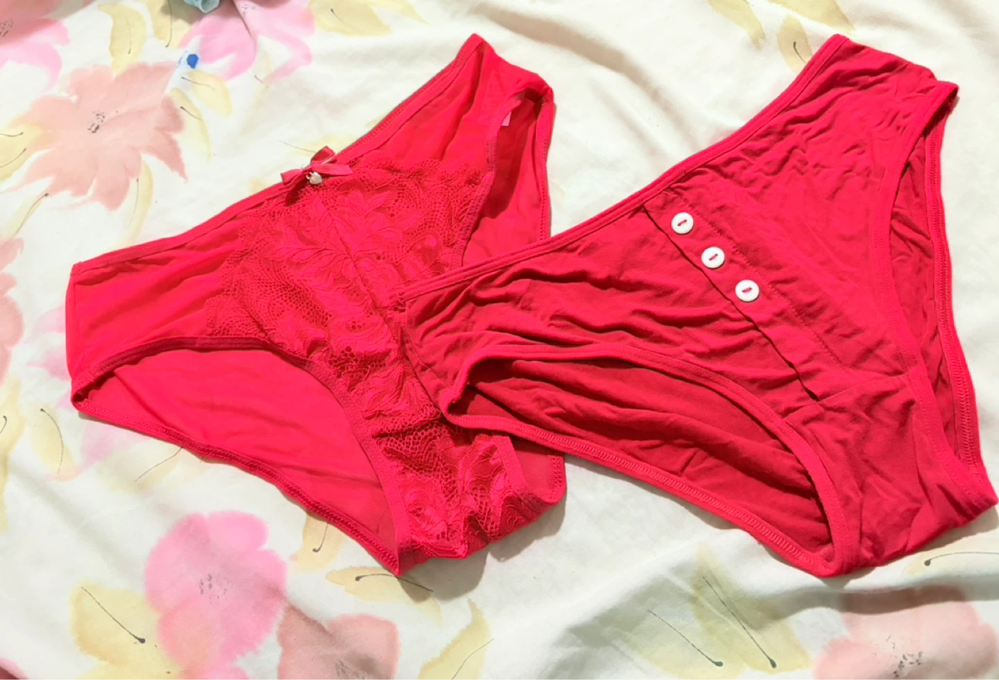 ⚽ Two Red Women's Underwear Pairs
