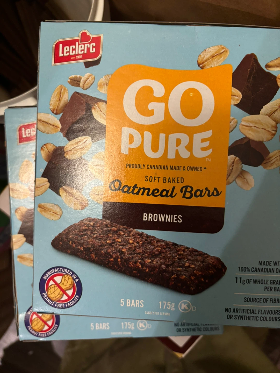 Leclerc Go Pure Soft Baked Oatmeal Bars - Brownies Flavour