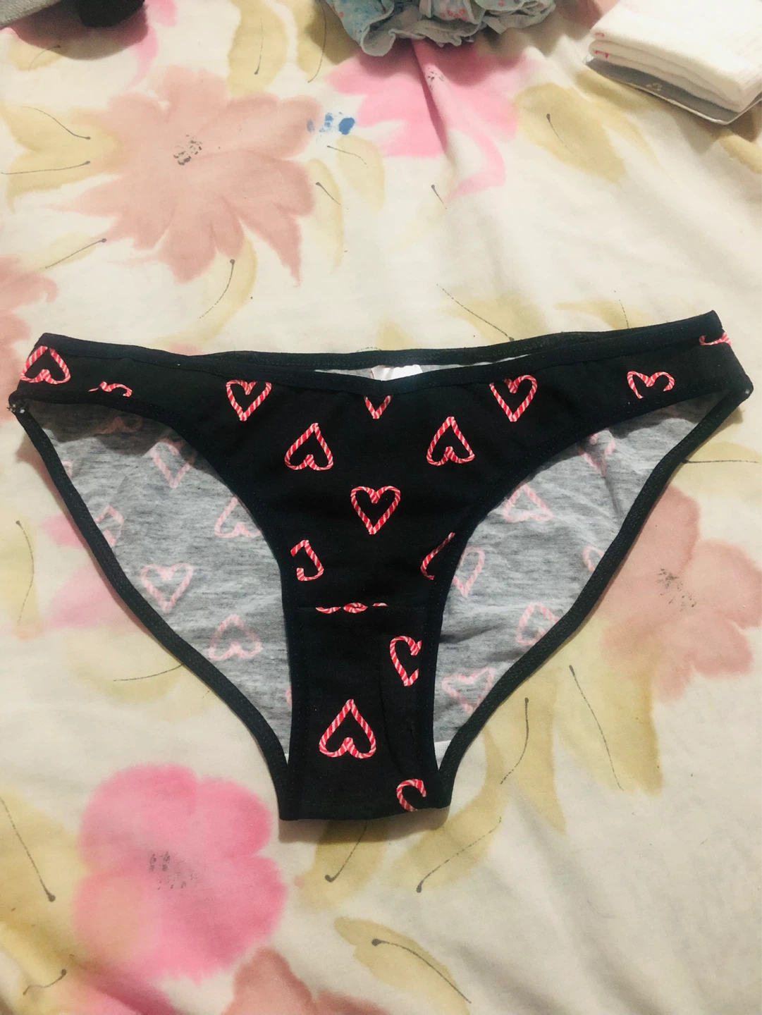 ⚽ Knotty Knickers XS Black Heart Print Panty