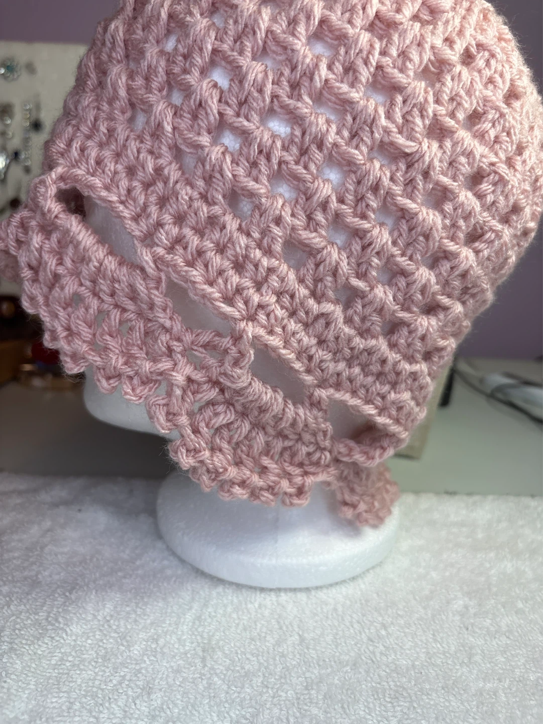 Hand Crocheted Pink Hat - photo 2