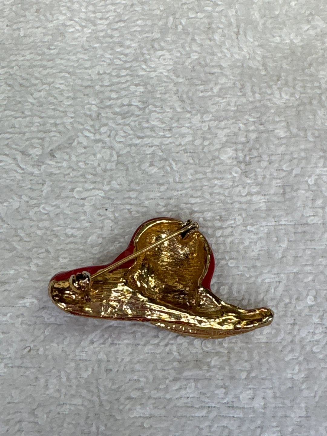 Red Hat Brooch with Rhinestones - photo 2