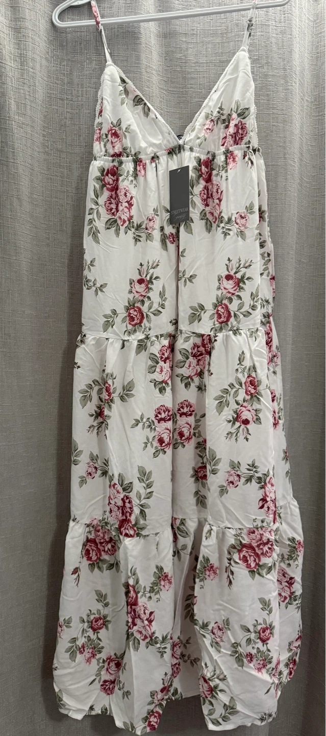 New White Floral Babydoll Maxi Dress - photo 3