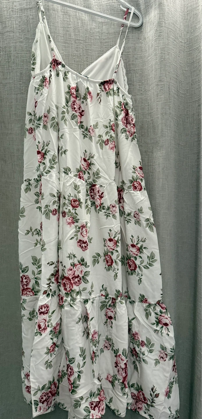 New White Floral Babydoll Maxi Dress - photo 2