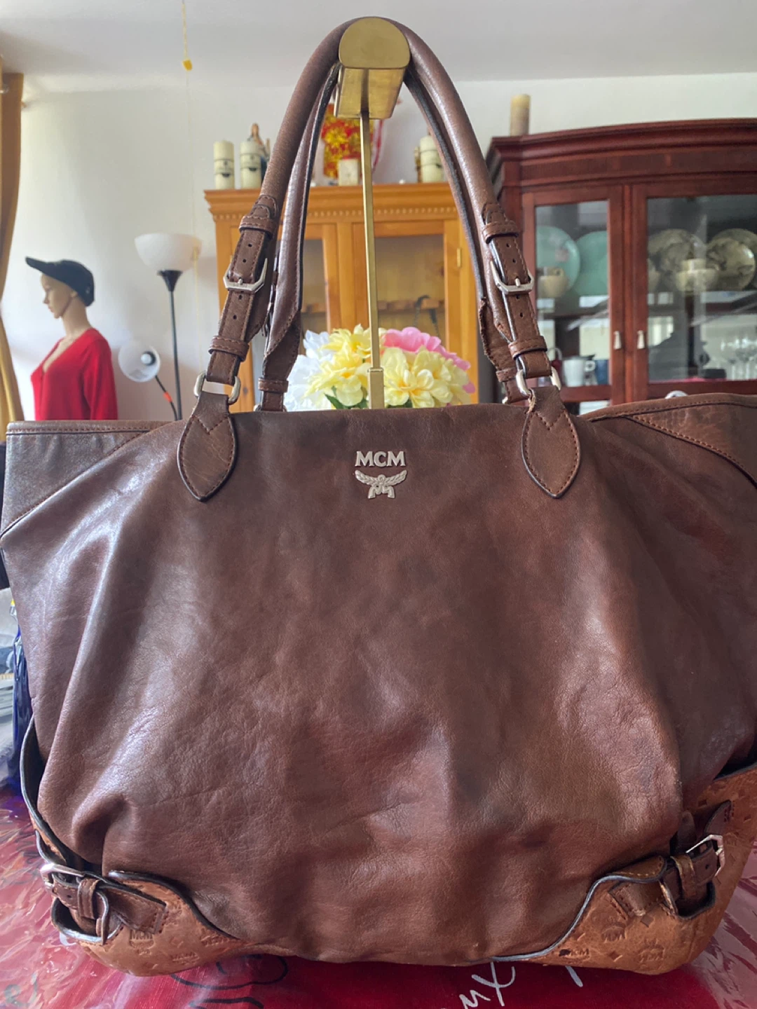 Brown MCM Leather Tote Bag⚽