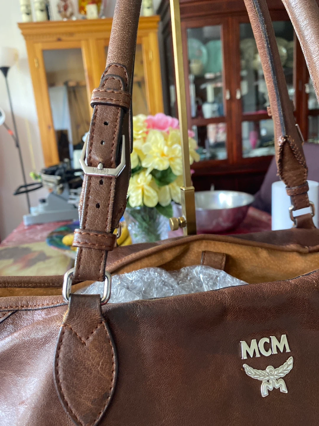 Brown MCM Leather Tote Bag⚽ - photo 3