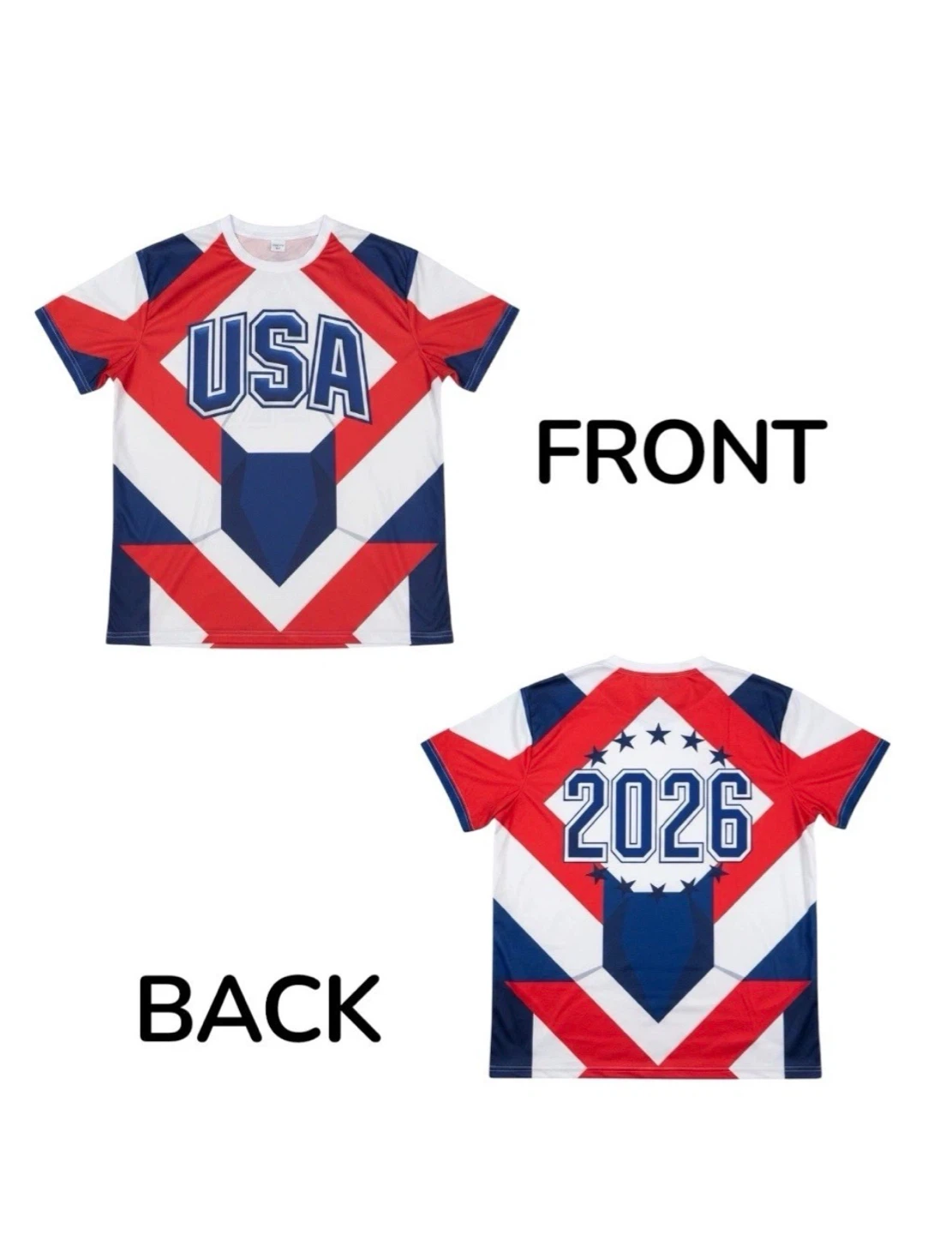 USA 2026 Soccer Shirt Patriotic July 4th Men’s XL