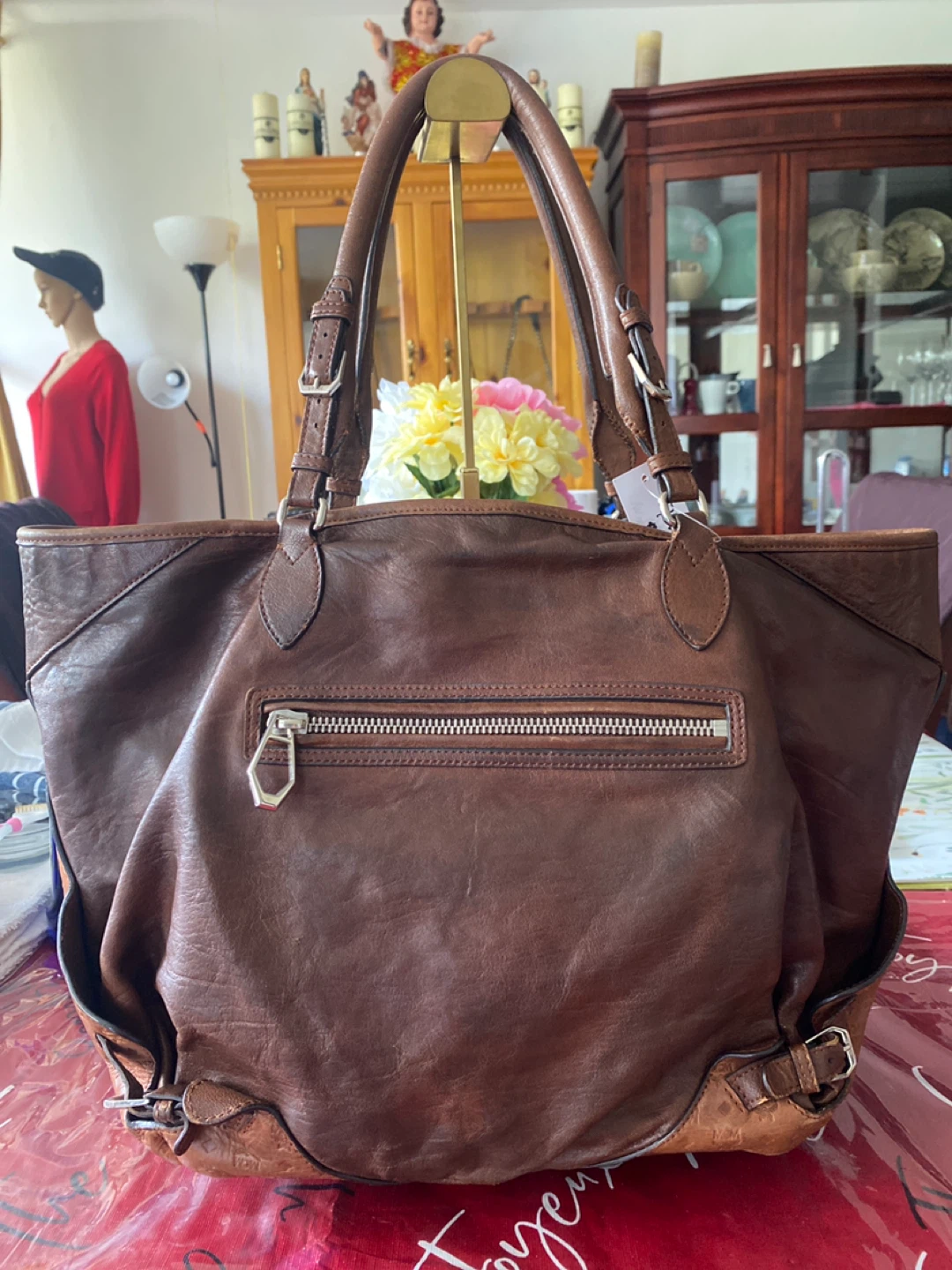 Brown MCM Leather Tote Bag⚽ - photo 5