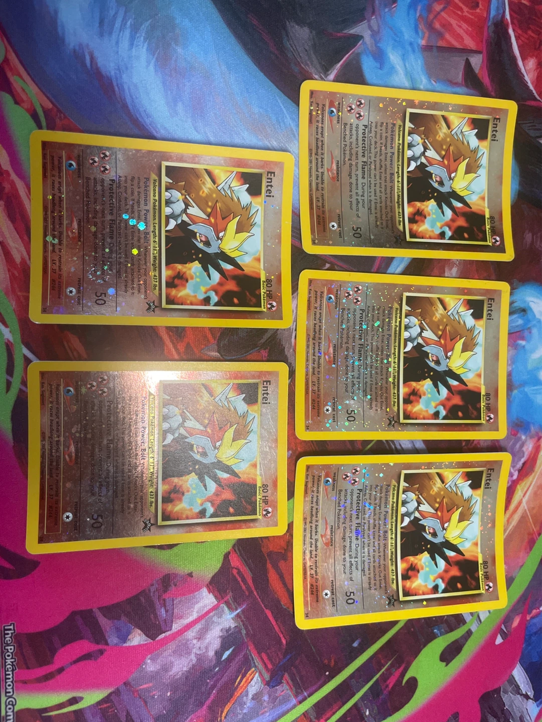 Pokemon Entei Trading Cards (Lot of 5)