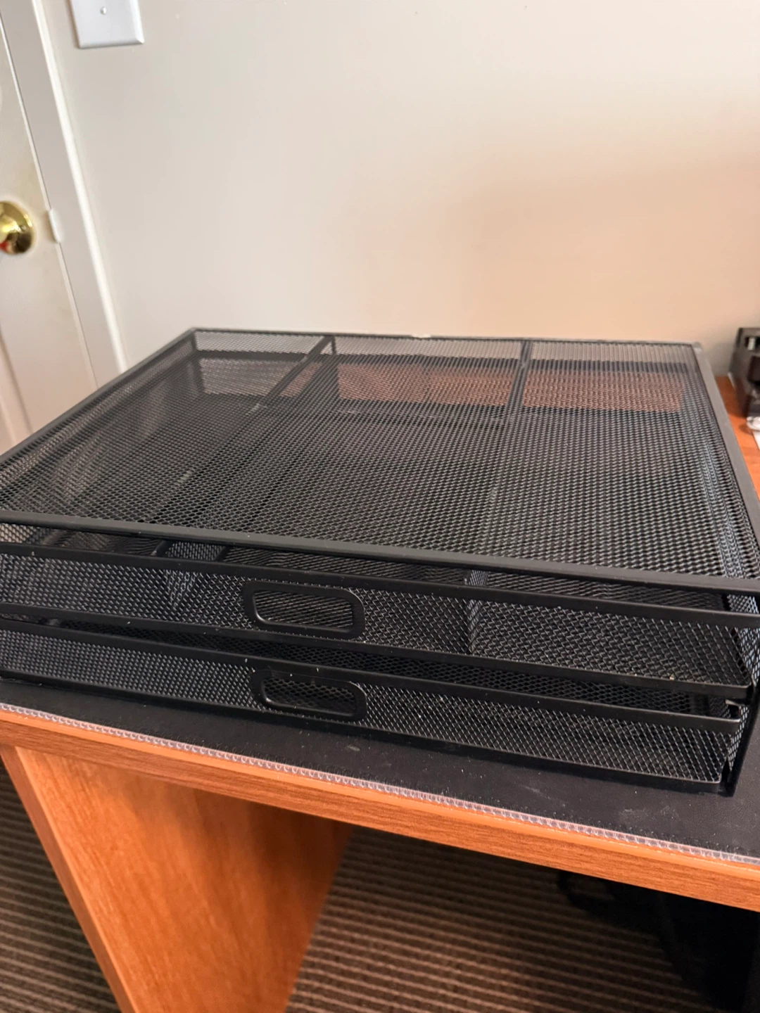 Black Mesh Desk Organizer with 2 Drawers
